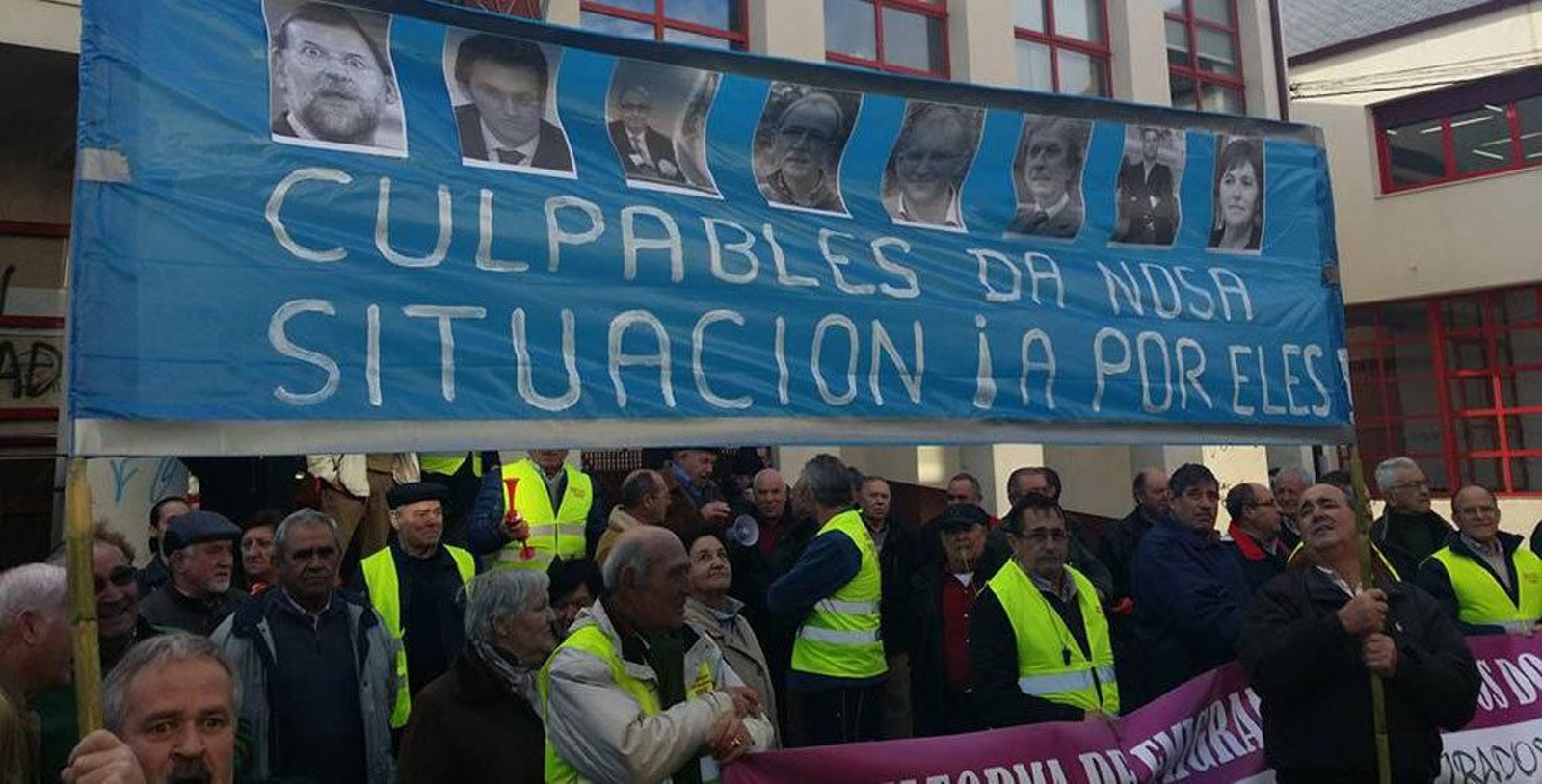 Manifestación, este jueves, de los emigrantes retornados del Barbanza.