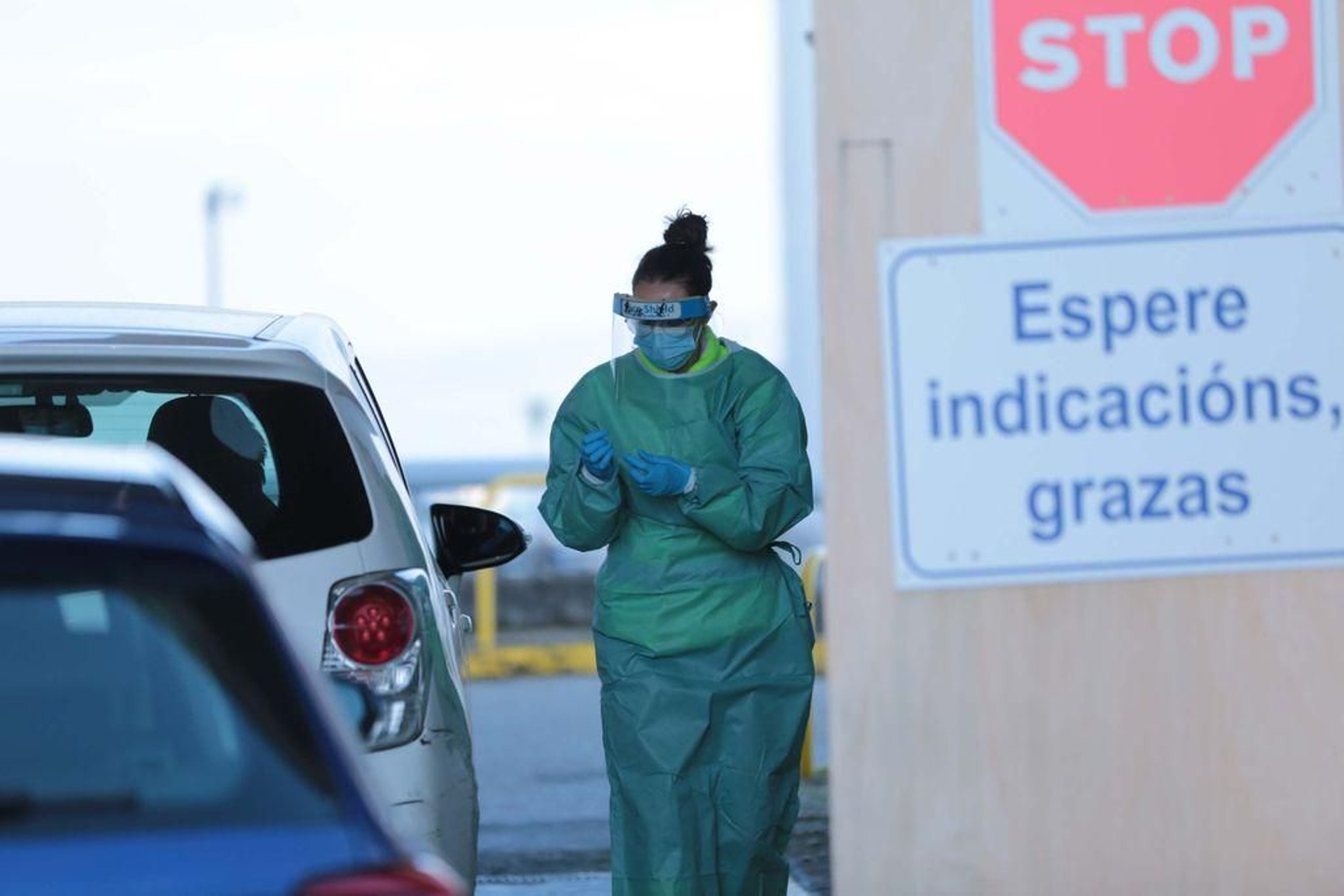 Las pruebas de usuarios de los centros de salud se realizaron en el Auto Covid del Meixoeiro durante estos días.