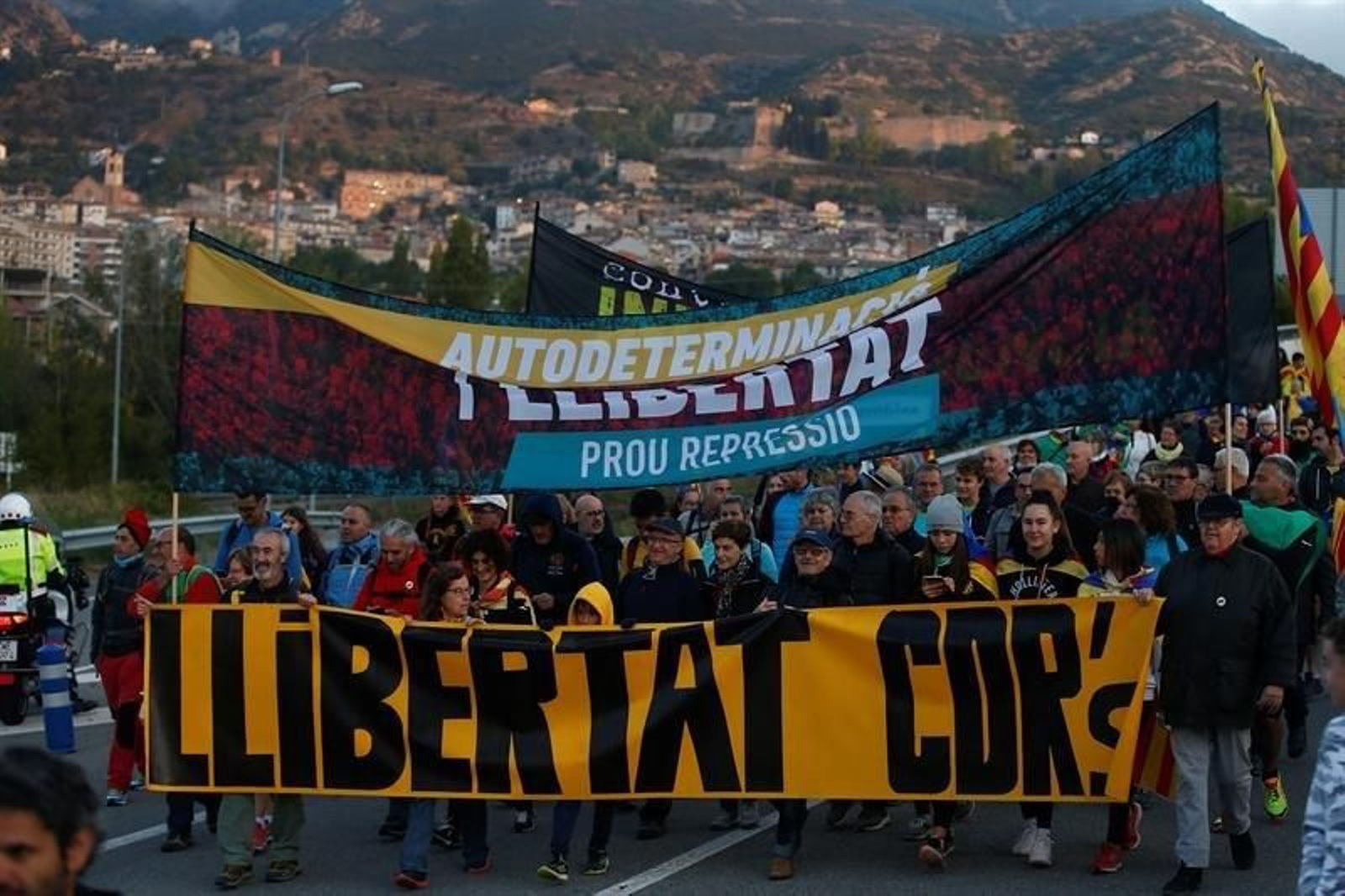 Simpatizantes independentistas inician desde Berga una de las "Marchas por la libertad"