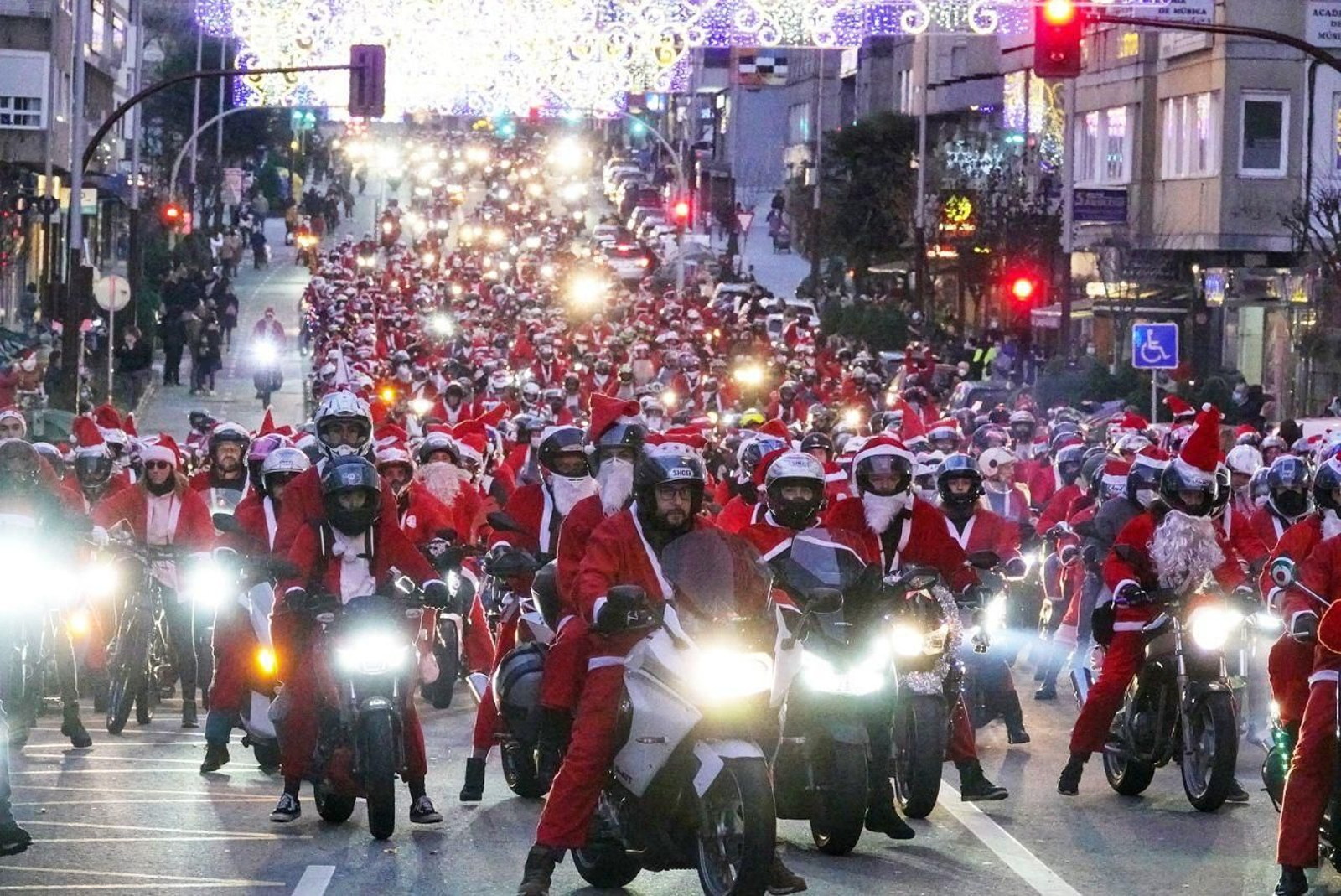 Papanoelada motera de Vigo.