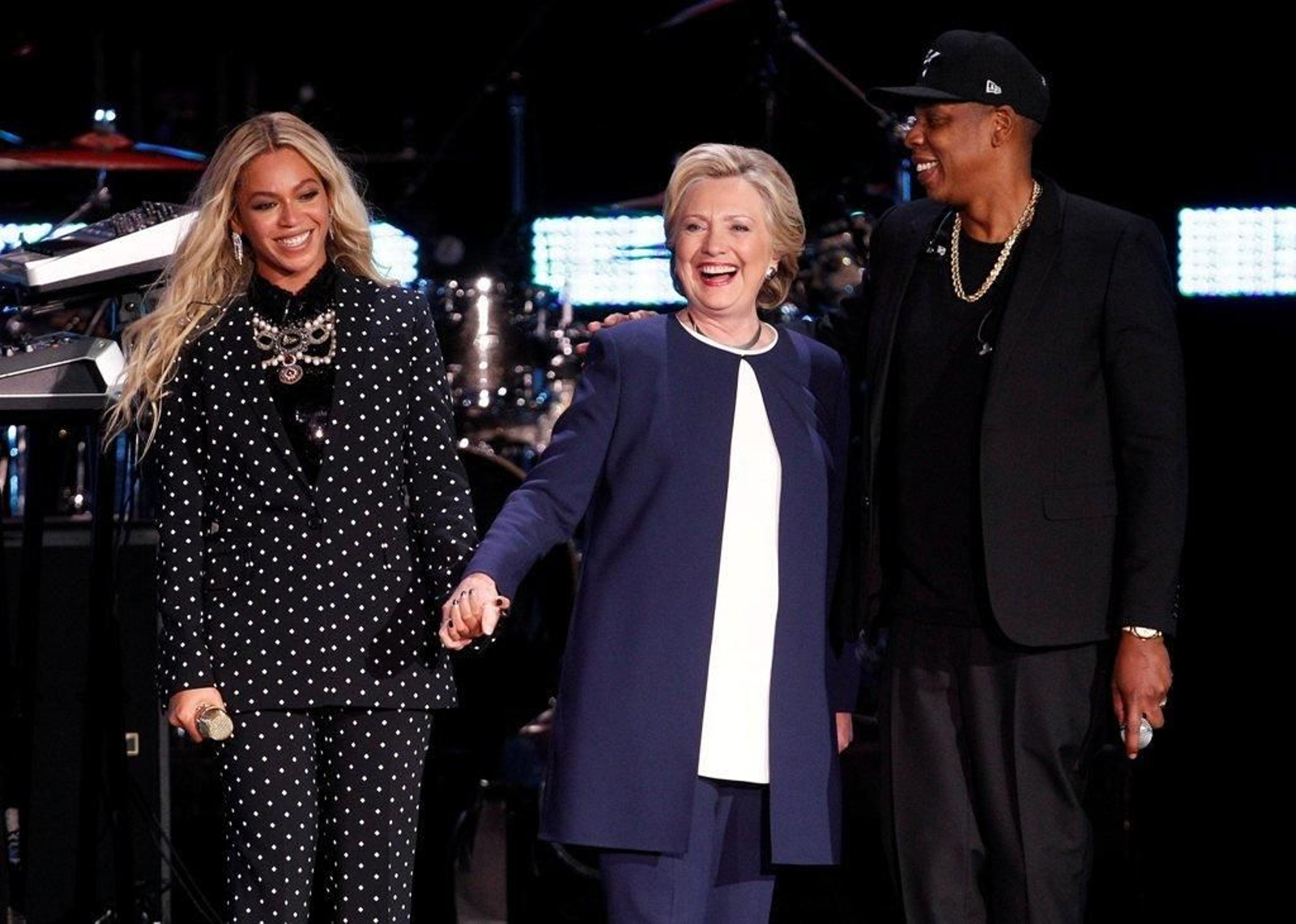 Hillary Clinton durante el concierto que ofrecieron Beyonce y su marido el rapero Jay Z.