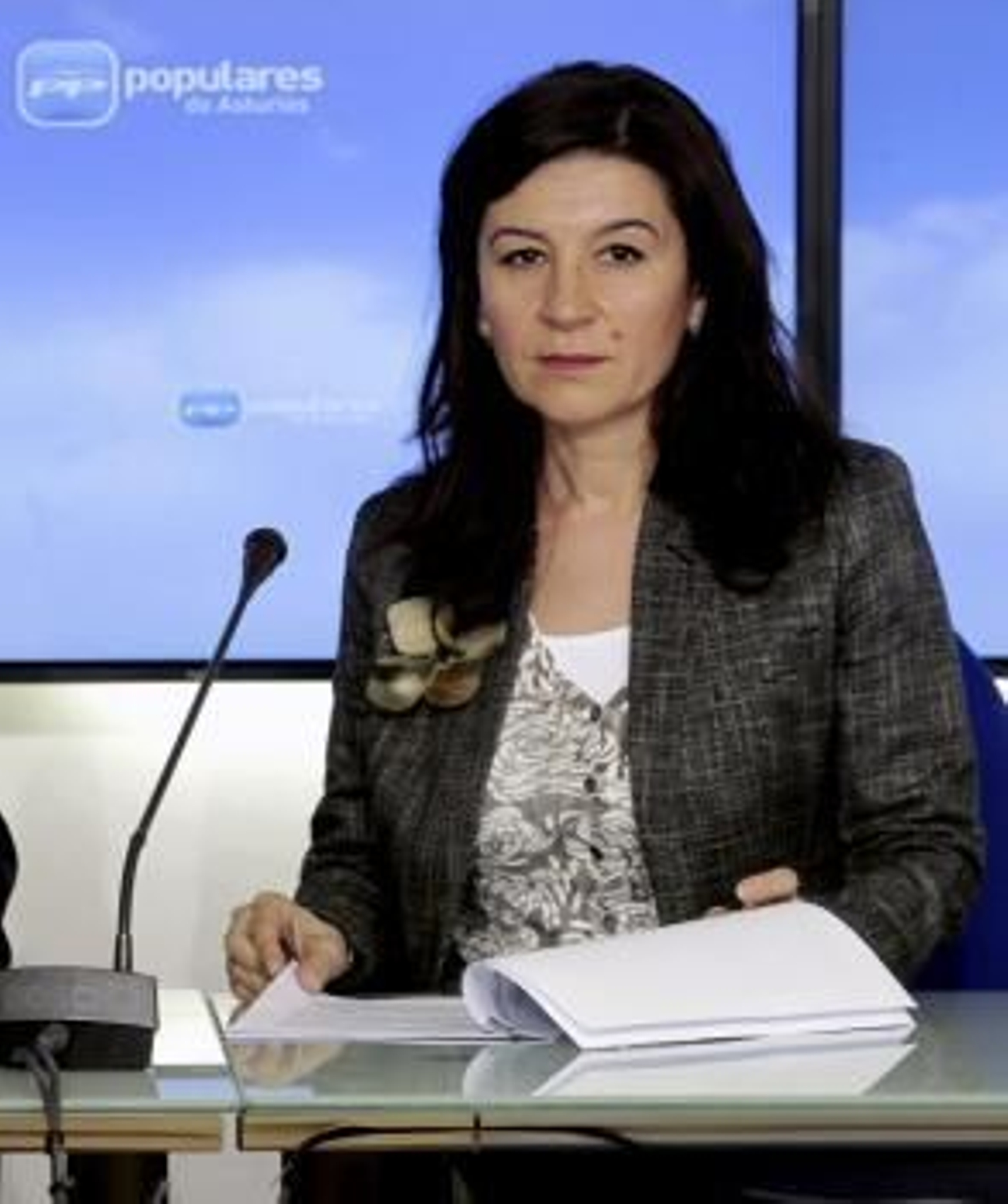 Carmen Maniego, que ha presentado hoy una denuncia en la Comisaría de Policía de Avilés contra el acoso que asegura que está recibiendo de miembros de la Plataforma de Afectados por la Hipoteca.