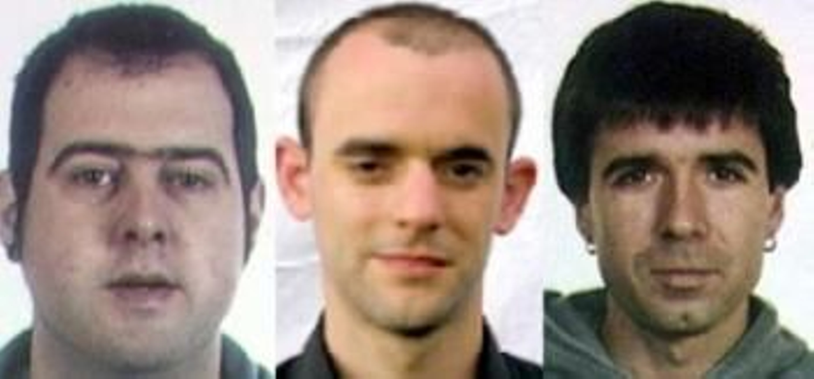 Los etarras detenidos, Etxaburu, Machain y Sarasola.
