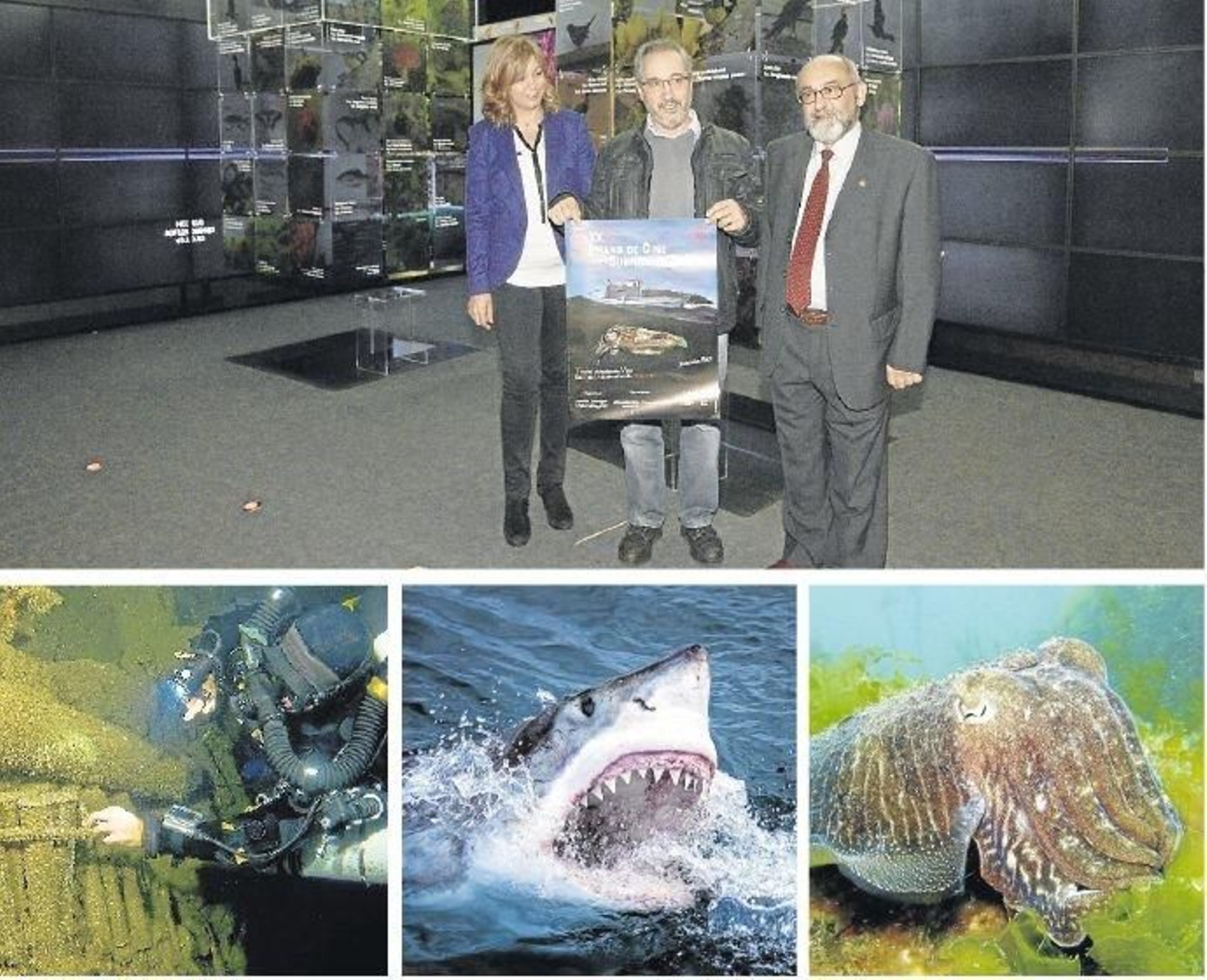 Arriba, Teresa Fernández, Manuel Ferández y José Luis González. Abajo, imágenes del festival.