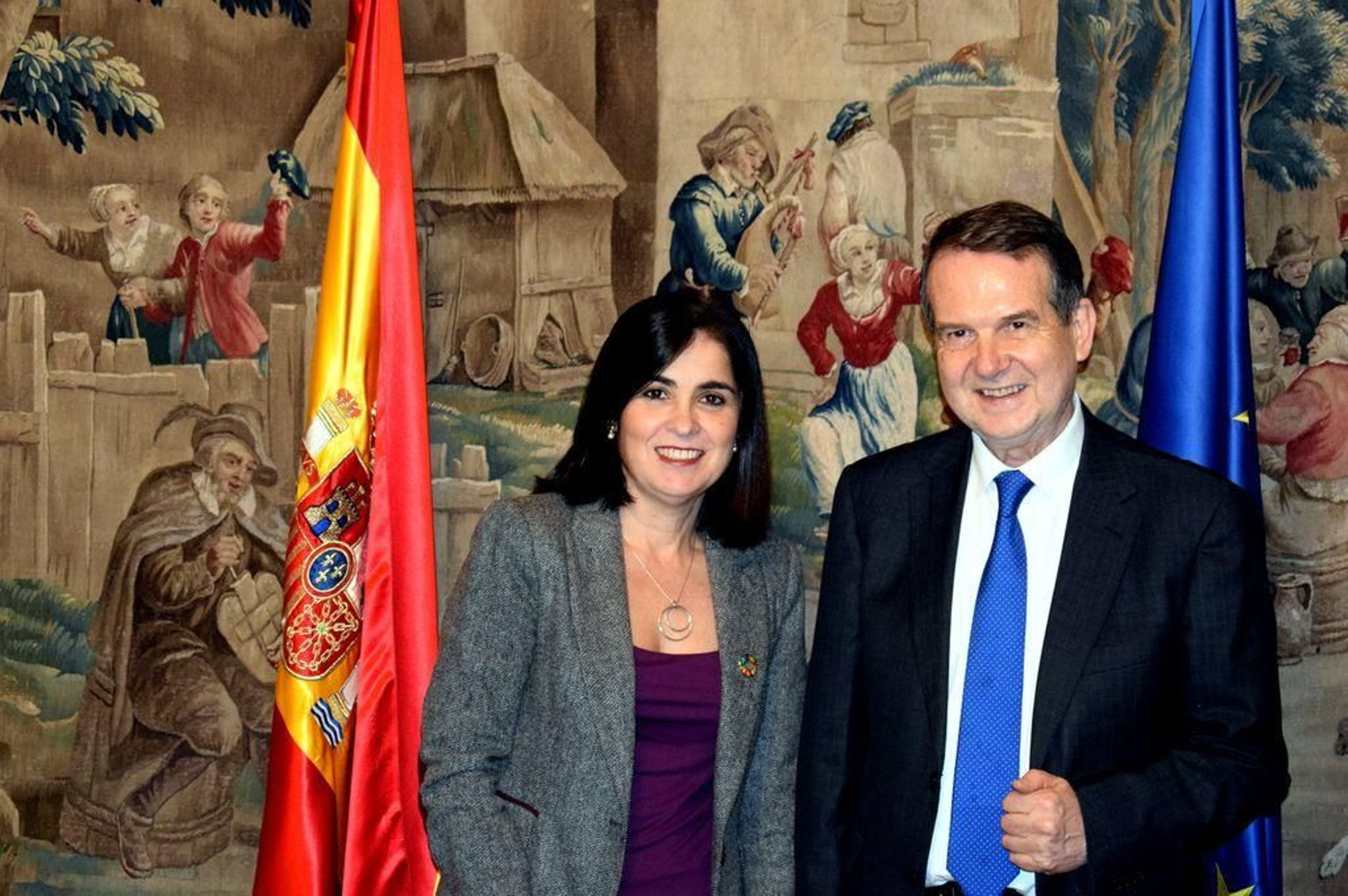 La ministra de Administraciones Públicas Carolina Darias recibió ayer a Abel Caballero.