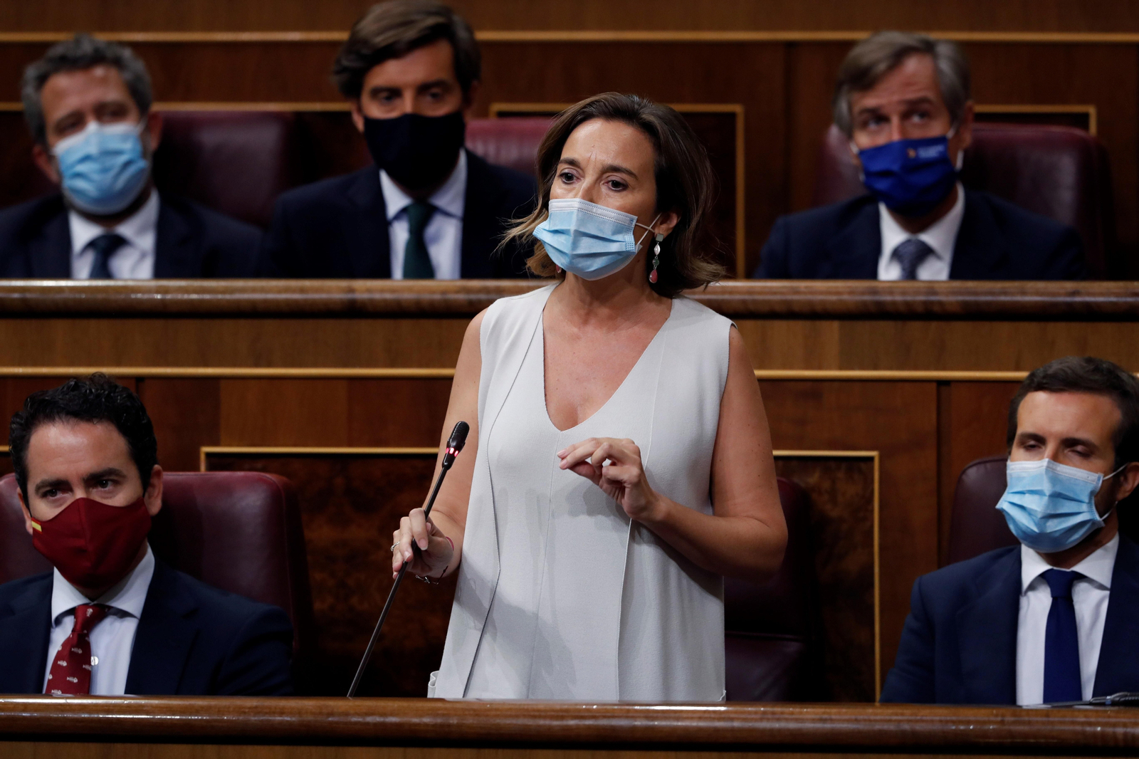 La nueva portavoz parlamentaria del PP, Cuca Gamarra, durante la última sesión de control al Gobierno.