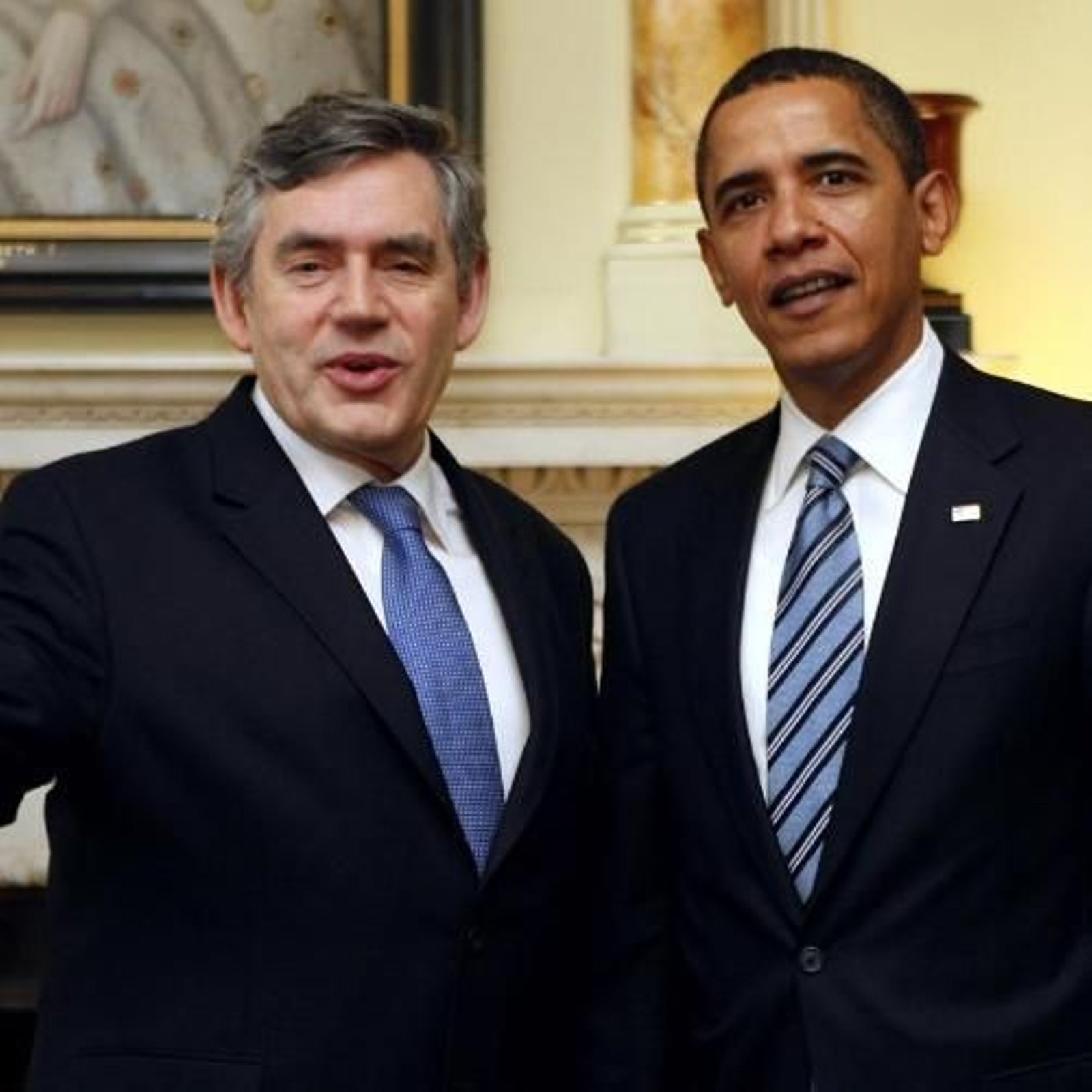 Gordon Brown y Barack Obama, tras su reunión.