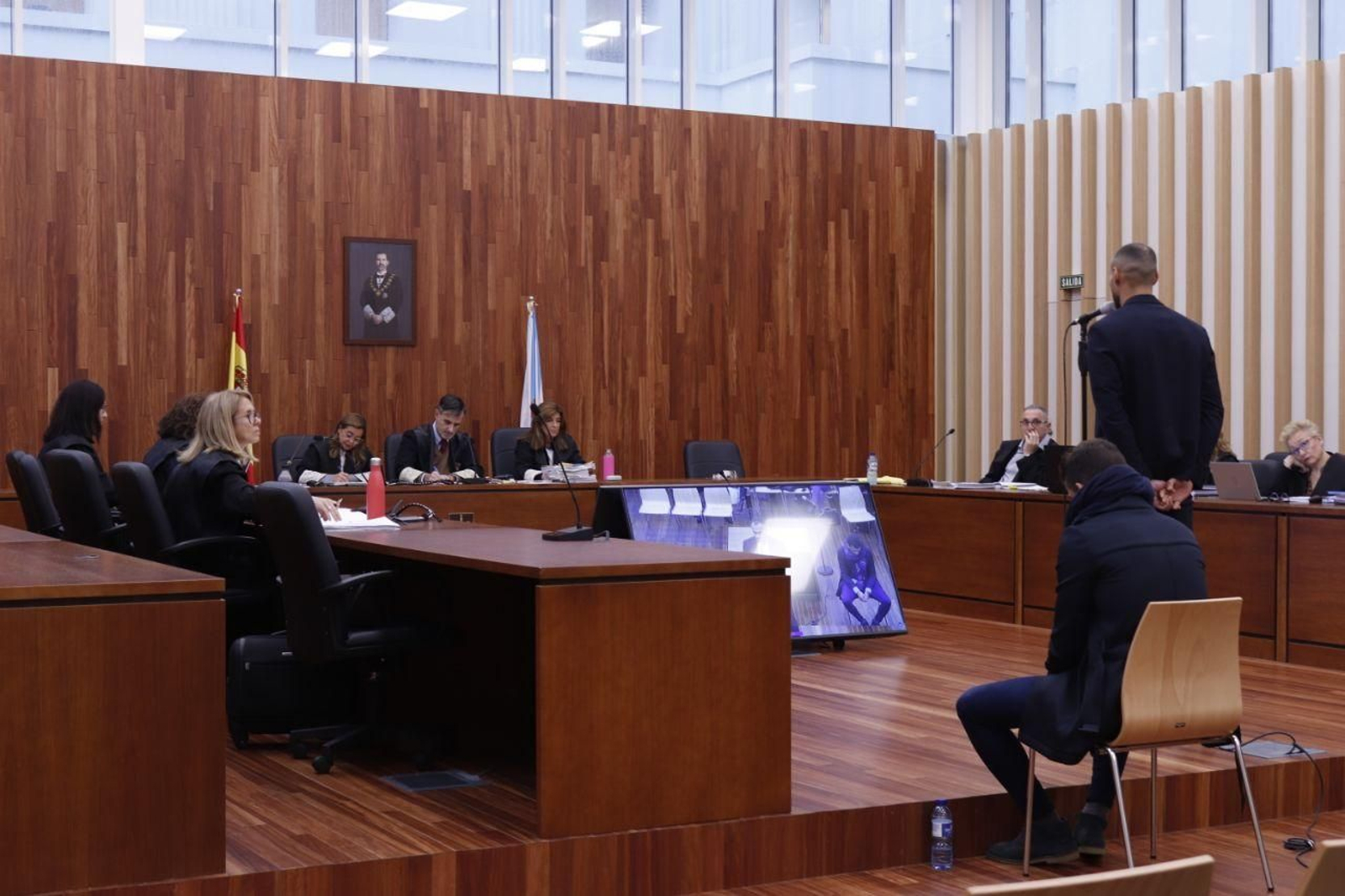 Los acusados este jueves por la mañana en el juicio. // Luamy