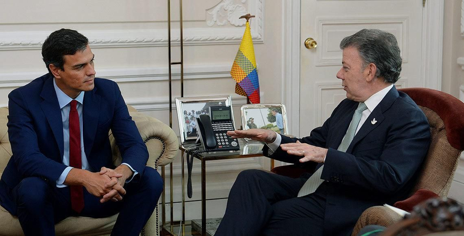Pedro Sánchez con el presidente de Colombia