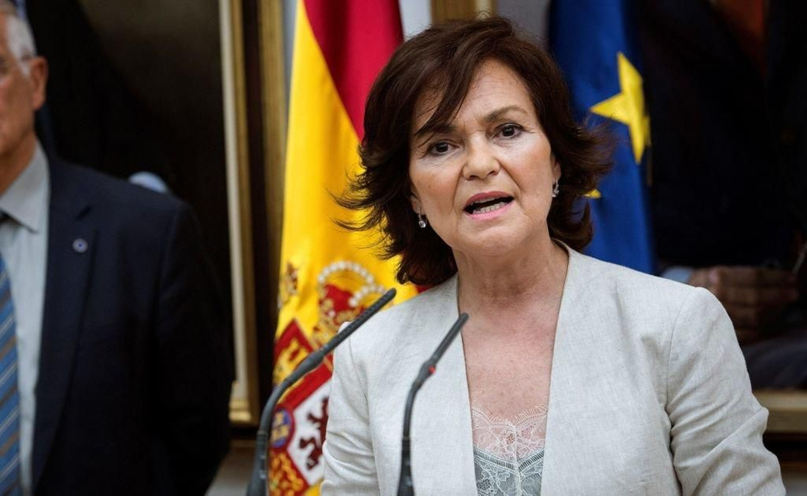 La vicepresidenta del Gobierno, ministra de la Presidencia, Relaciones con las Cortes e Igualdad, Carmen Calvo