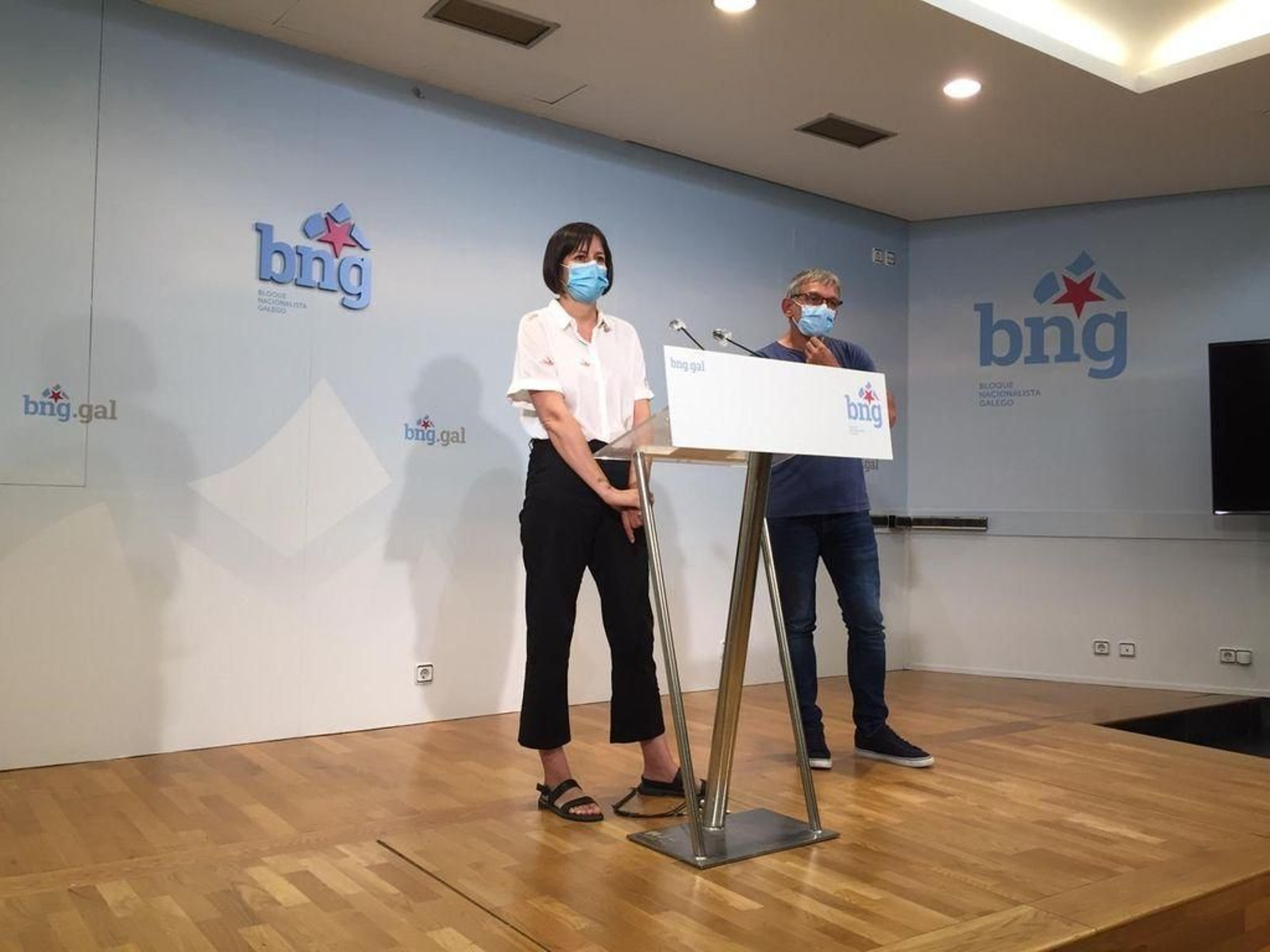 Pontón y Secundino García, durante la rueda de prensa.