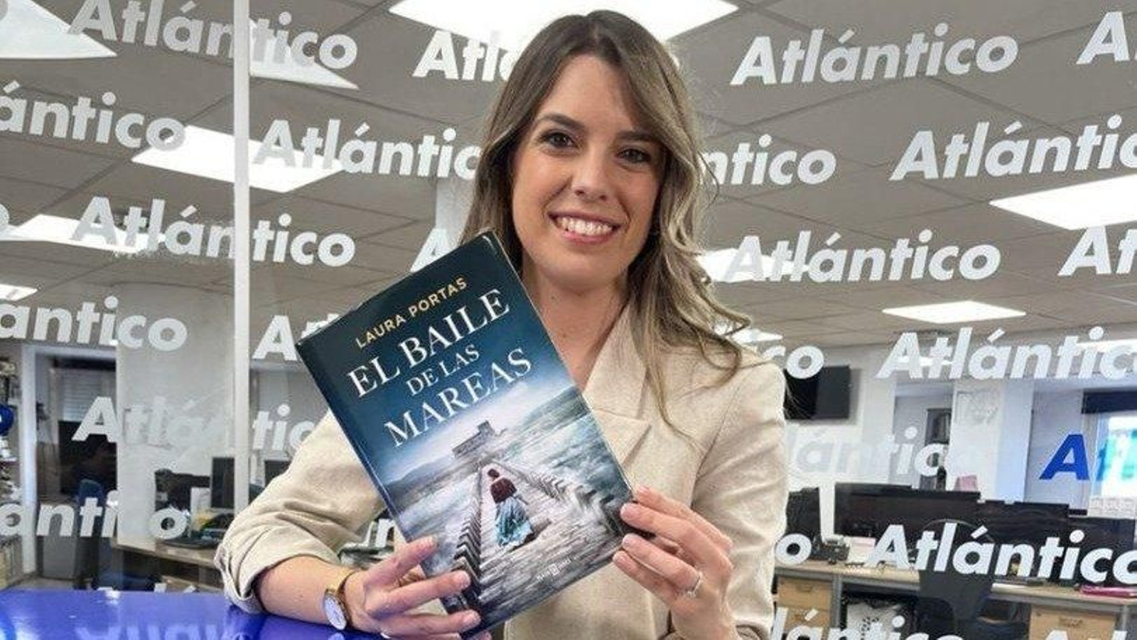 Laura Portas, durante su visita al set de Atlántico TV.