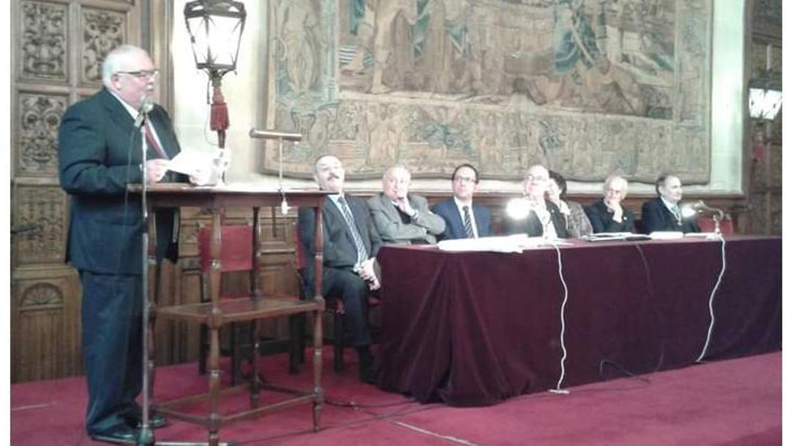 Acto de ingreso de Luis González Tosar en la Academia Argentina de Letras, (Palacio Errázuriz, Buenos Aires)