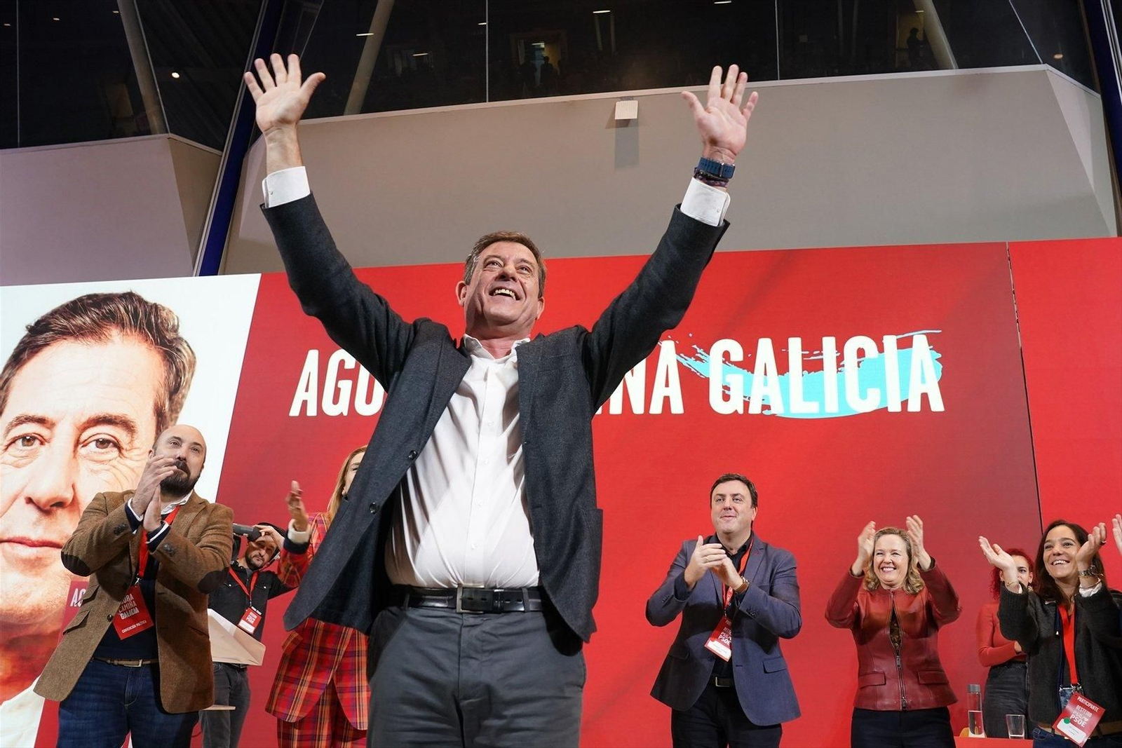 Xosé Ramón Gómez Besteiro, durante la clausura de la Convención Política del PSdeG. // E.P.