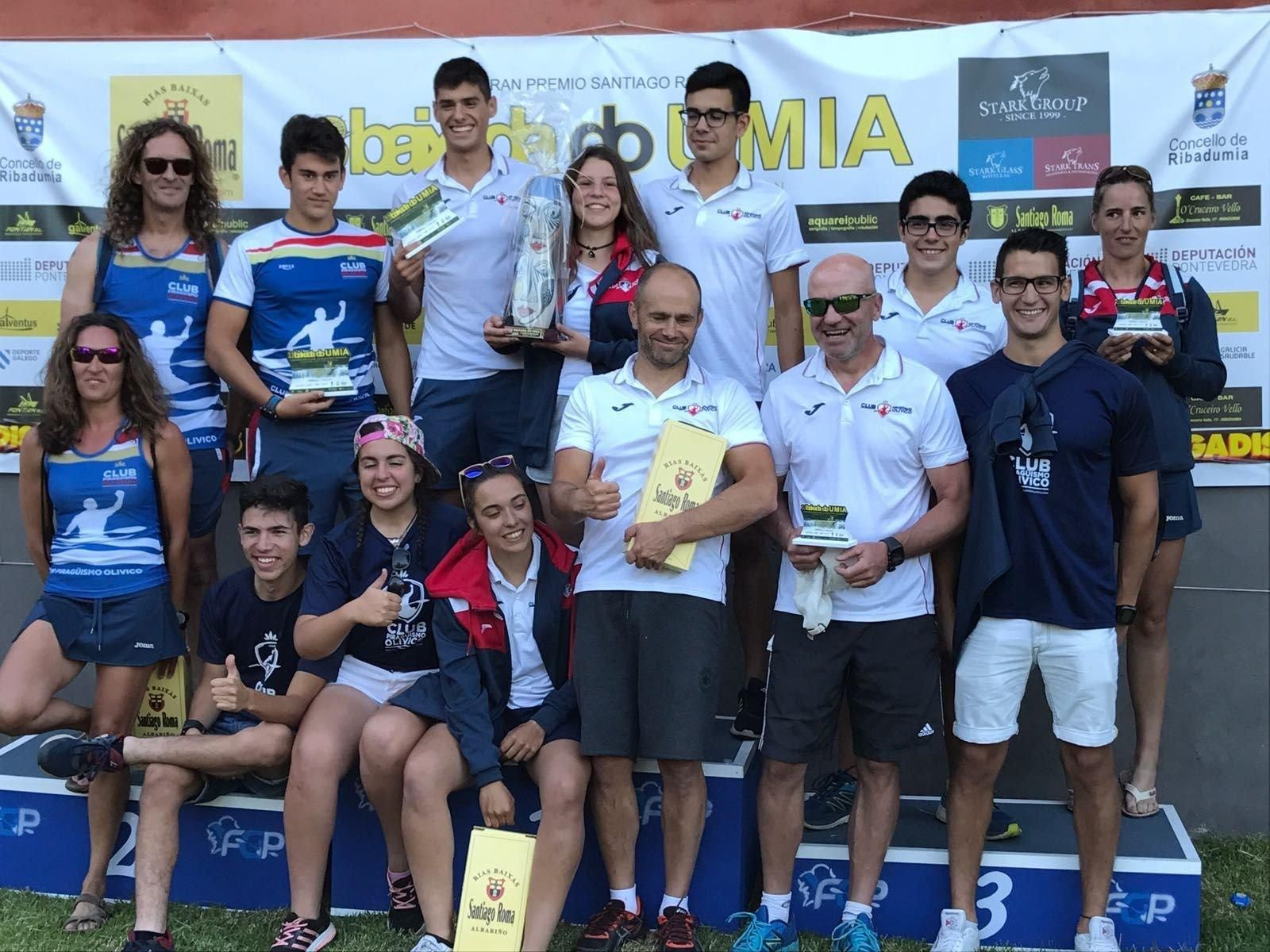 El Club Piragüismo Olívico estrena su palmarés en el Umia