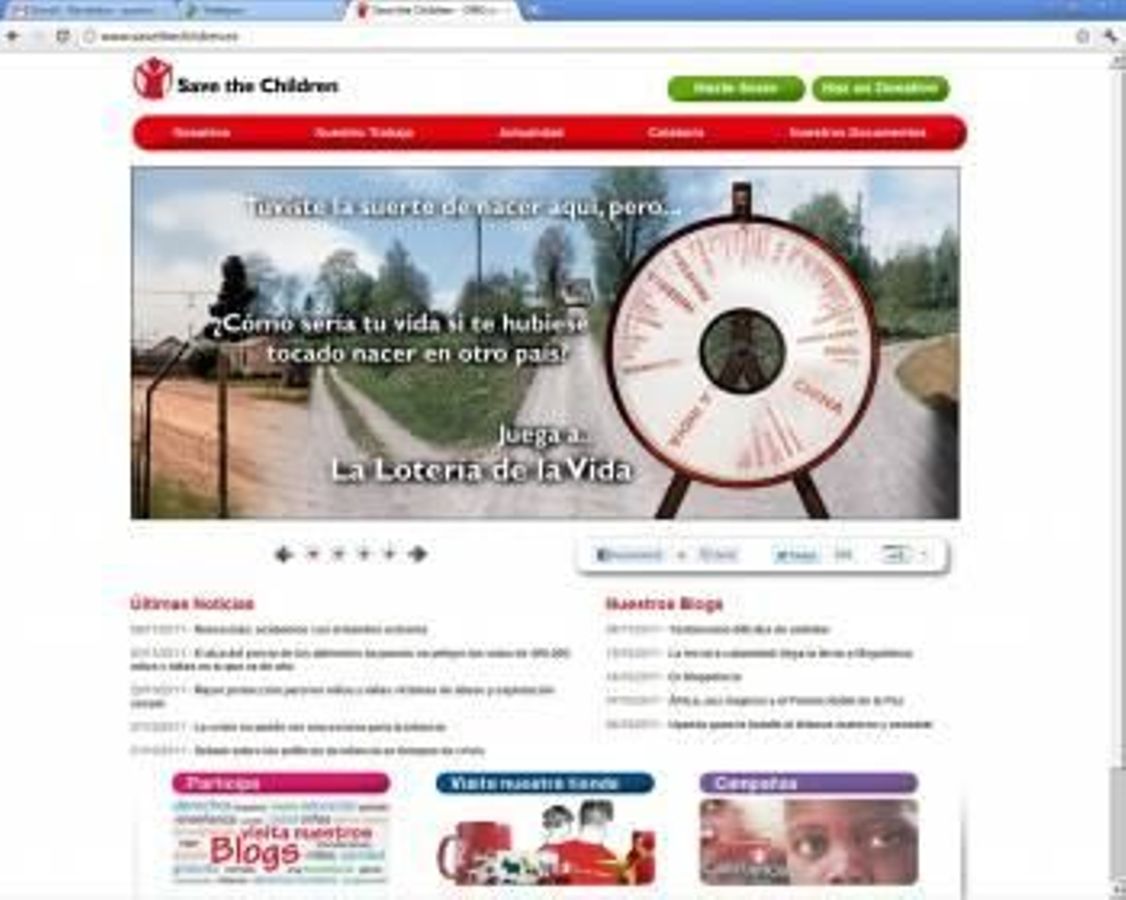 Imagen de la web de la ONG Save The Children, en la cual se puede acceder a la iniciativa (Foto: ARCHIVO)