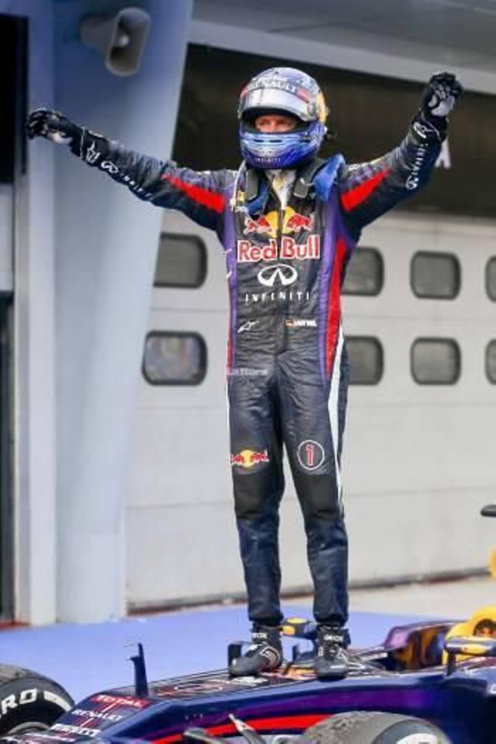 Sebastian Vettel celebra una victoria.