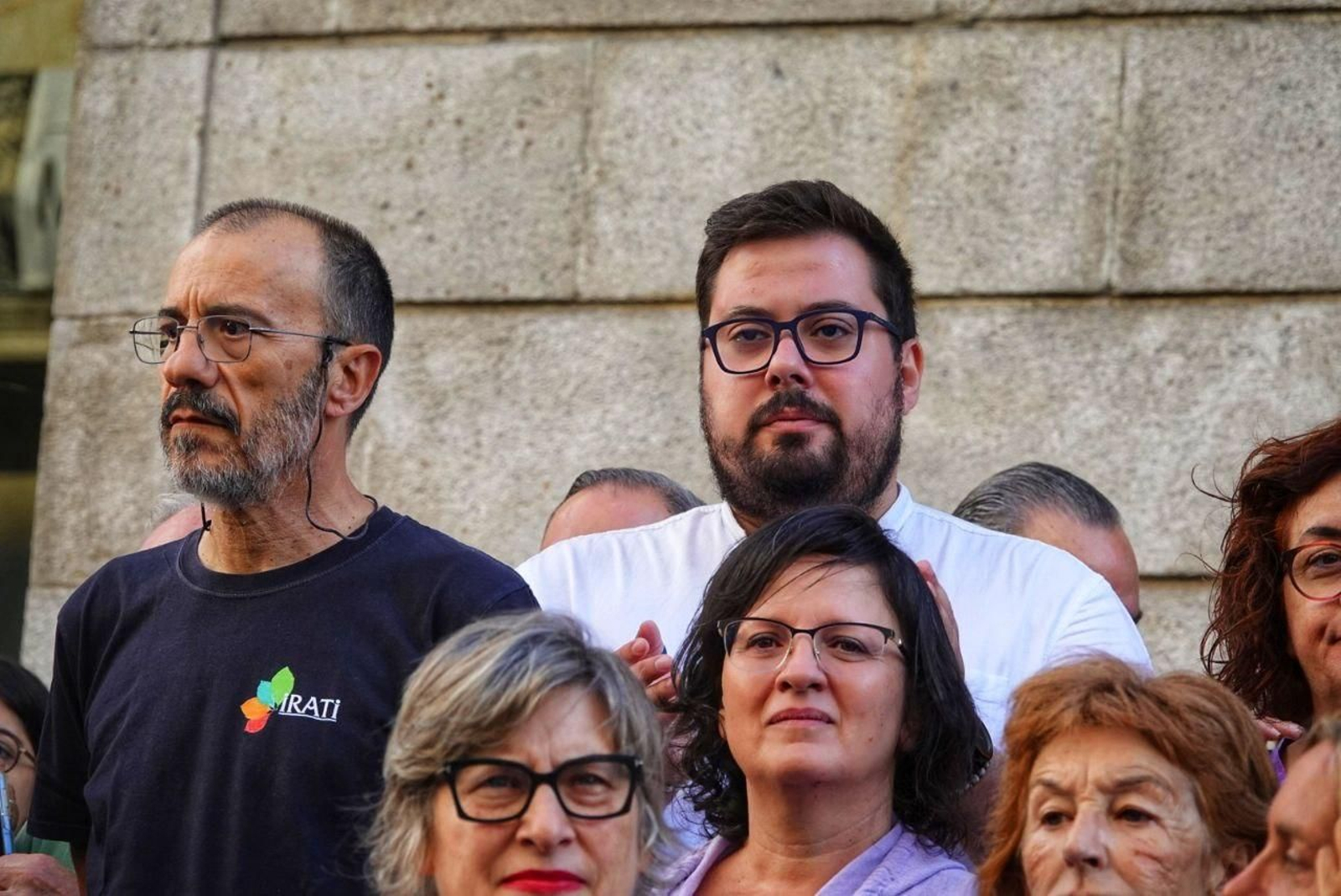 Xabier Igrexas, líder del BNG en Vigo, en la concentración. // Vicente Alonso