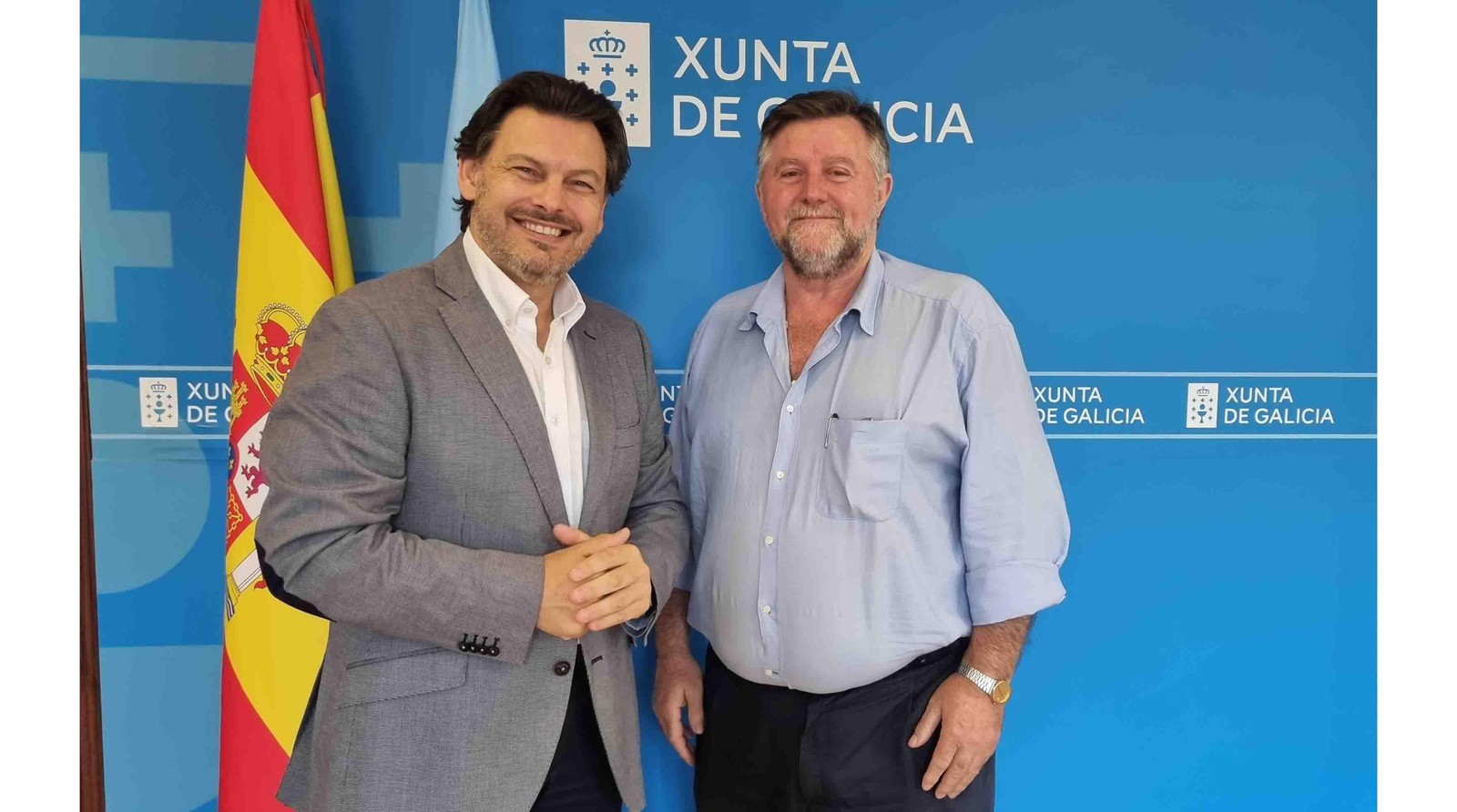 Antonio Rodríguez Miranda y Carlos Canosa, en la sede de la SXE en la capital de Galicia