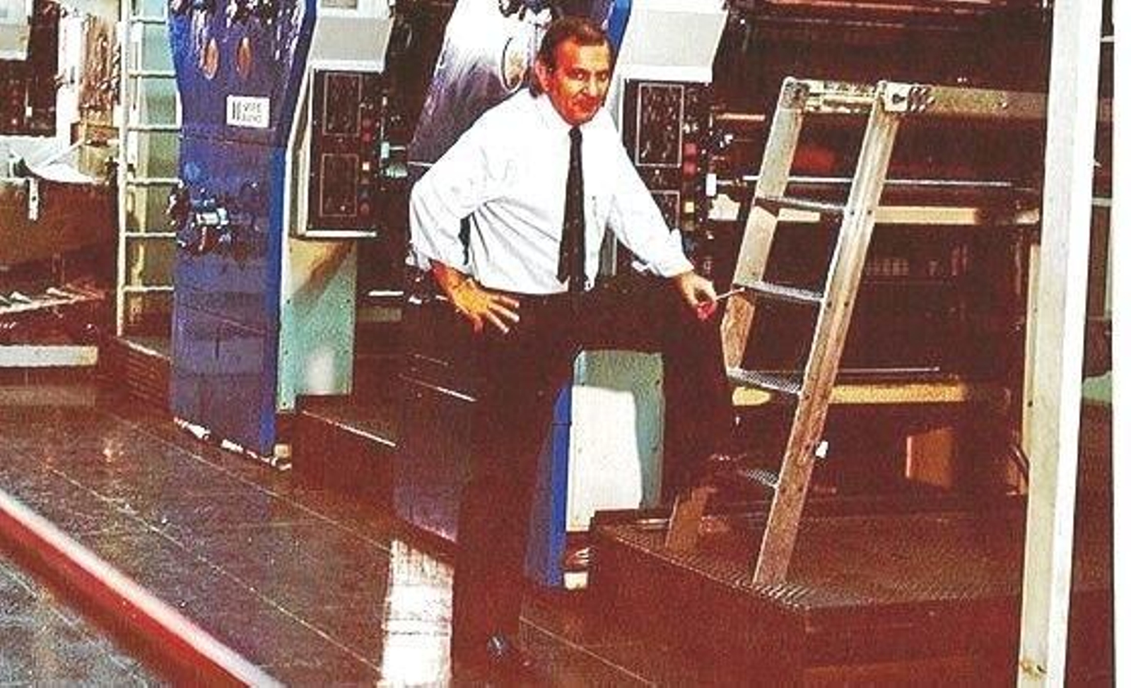 José Luis Outeiriño, en una imagen de archivo en la rotativa del periódico.