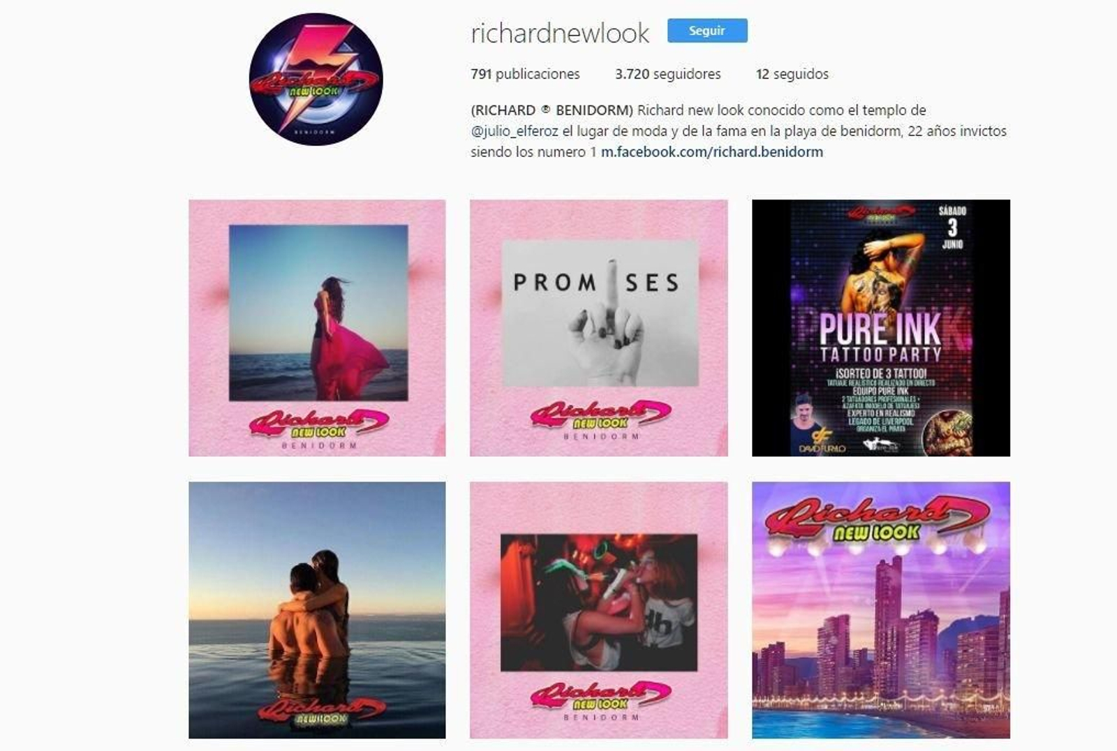El perfil de Instagram del encargado de la sala `Richard New Look`