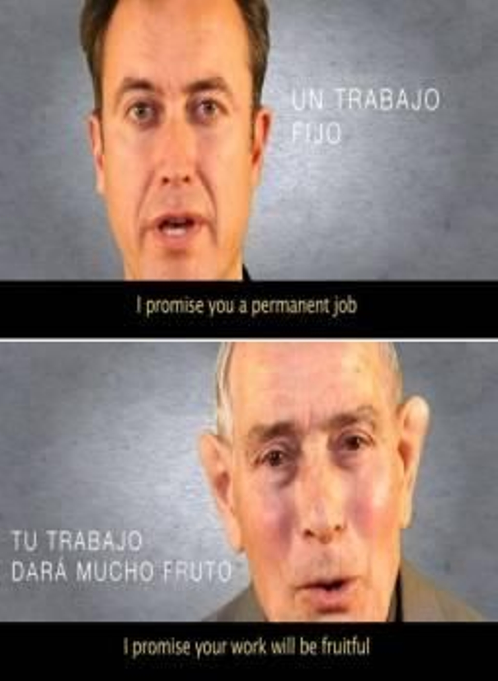 Fotos tomadas de un vídeo de la Conferencia Episcopal Española en el que promete 'una vida apasionante' y 'un trabajo fijo'