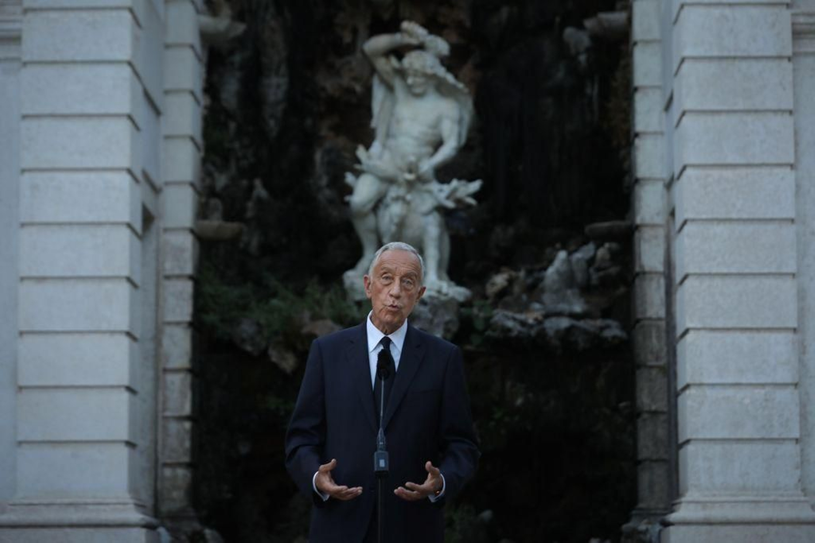 Rebelo de Sousa, en una comparecencia pública en Lisboa.