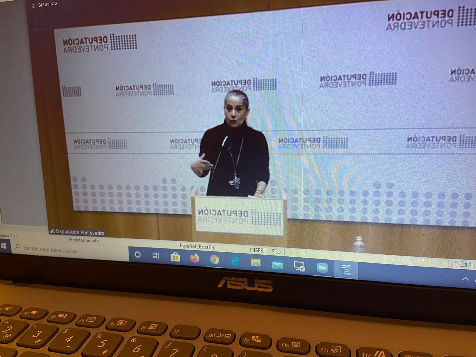 Carmela Silva esta mañana en videoconferencia.