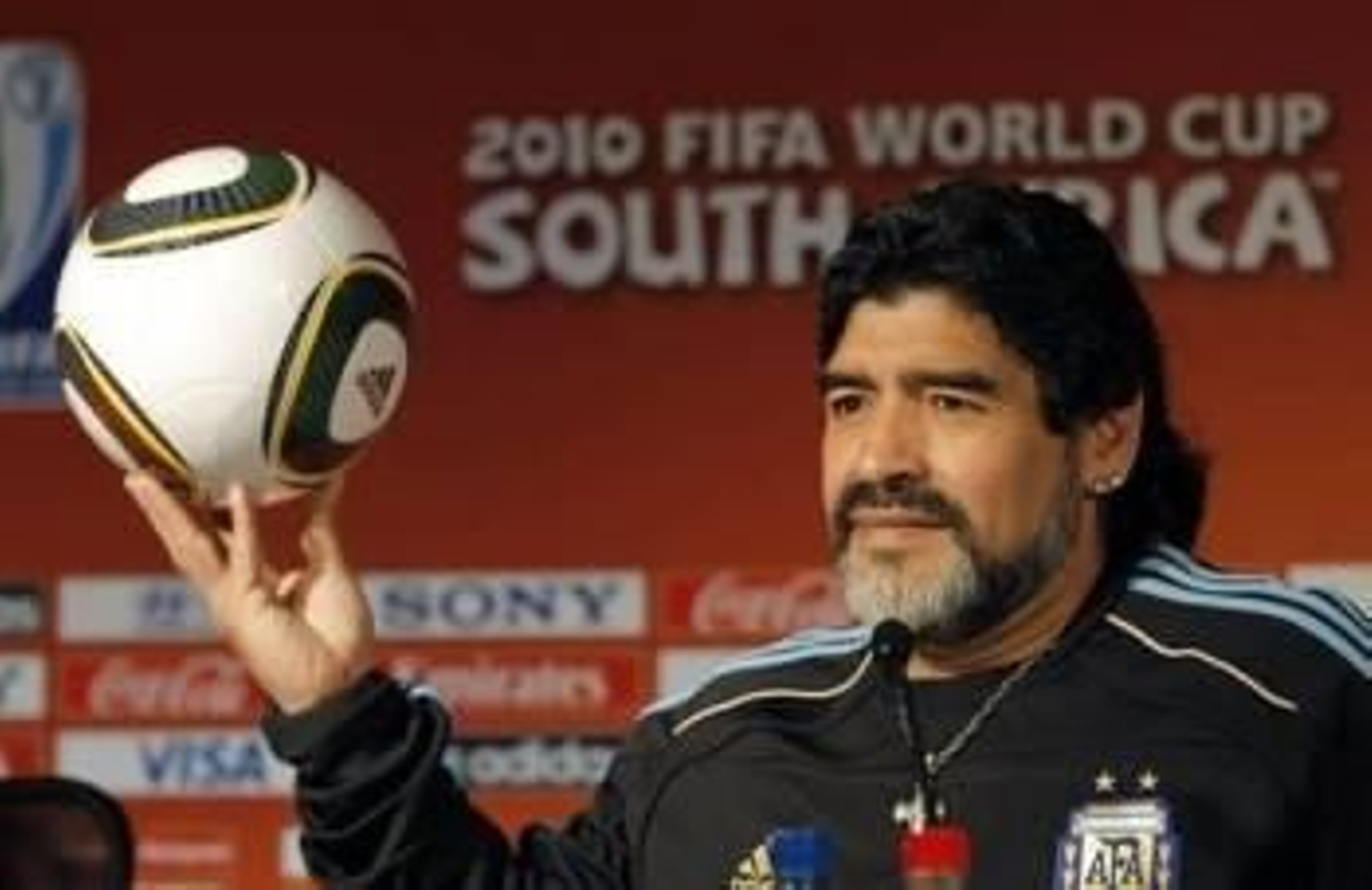 Diego Maradona, DT de Argentina.