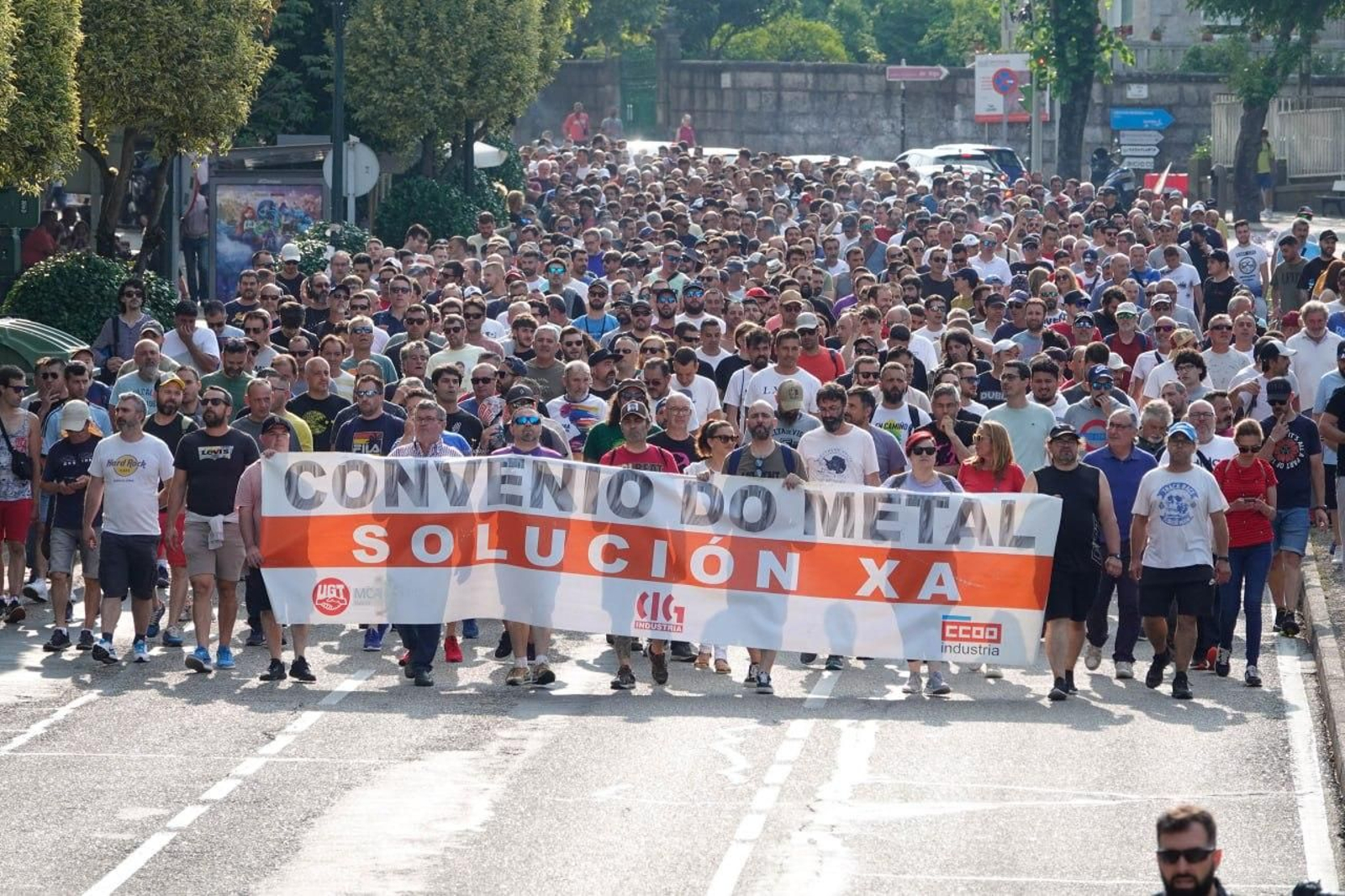Cuarta jornada de la huelga del metal en Vigo.