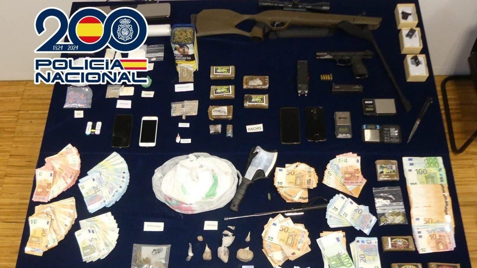 Material intervenido por la Policía Nacional de Vigo.