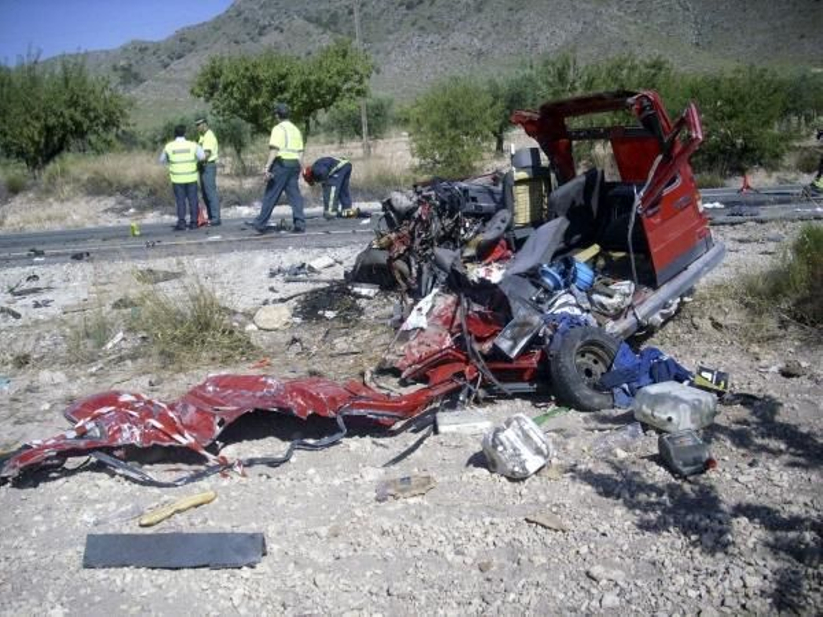 Estado del vehículo tras el accidente. (Foto: EFE)