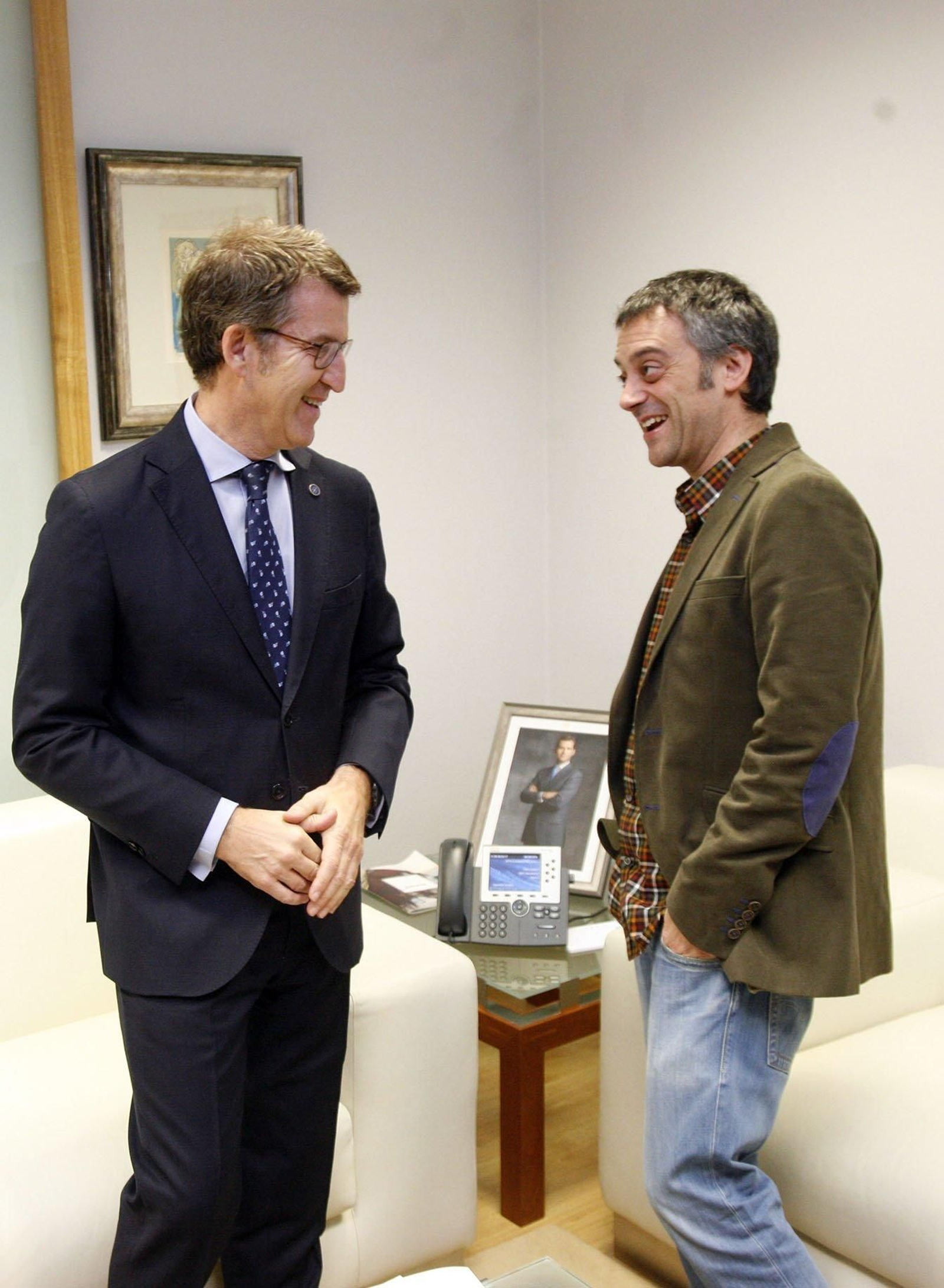 Feijóo y Ferreiro, al inicio de su reunión en Santiago.