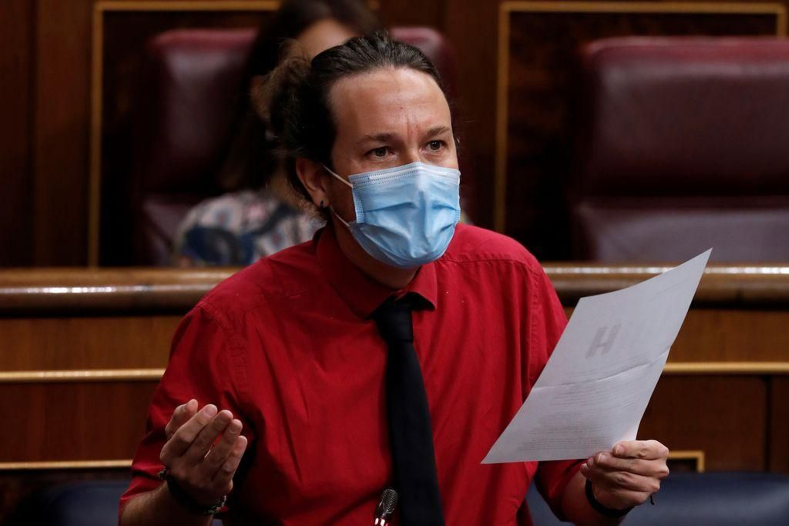 El vicepresidente del Gobierno, Pablo Iglesias, en el Congreso.