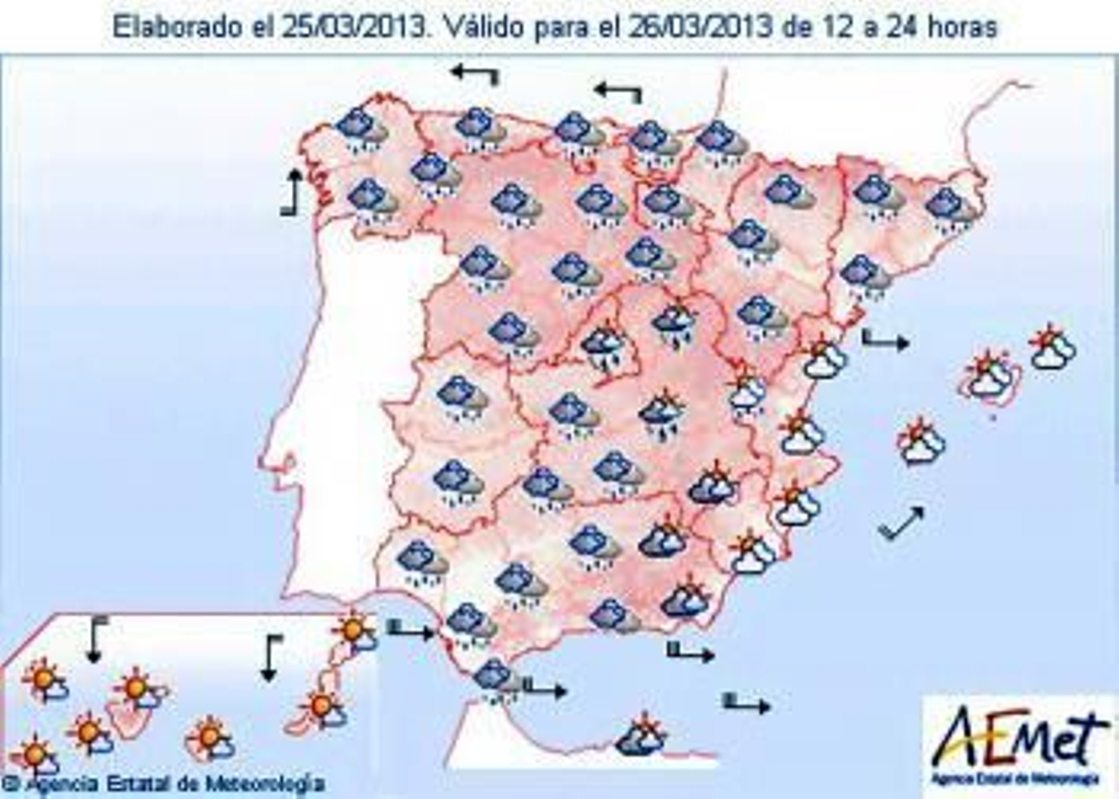 Mapa significativo elaborado por la Agencia Estatal de Meteorología.