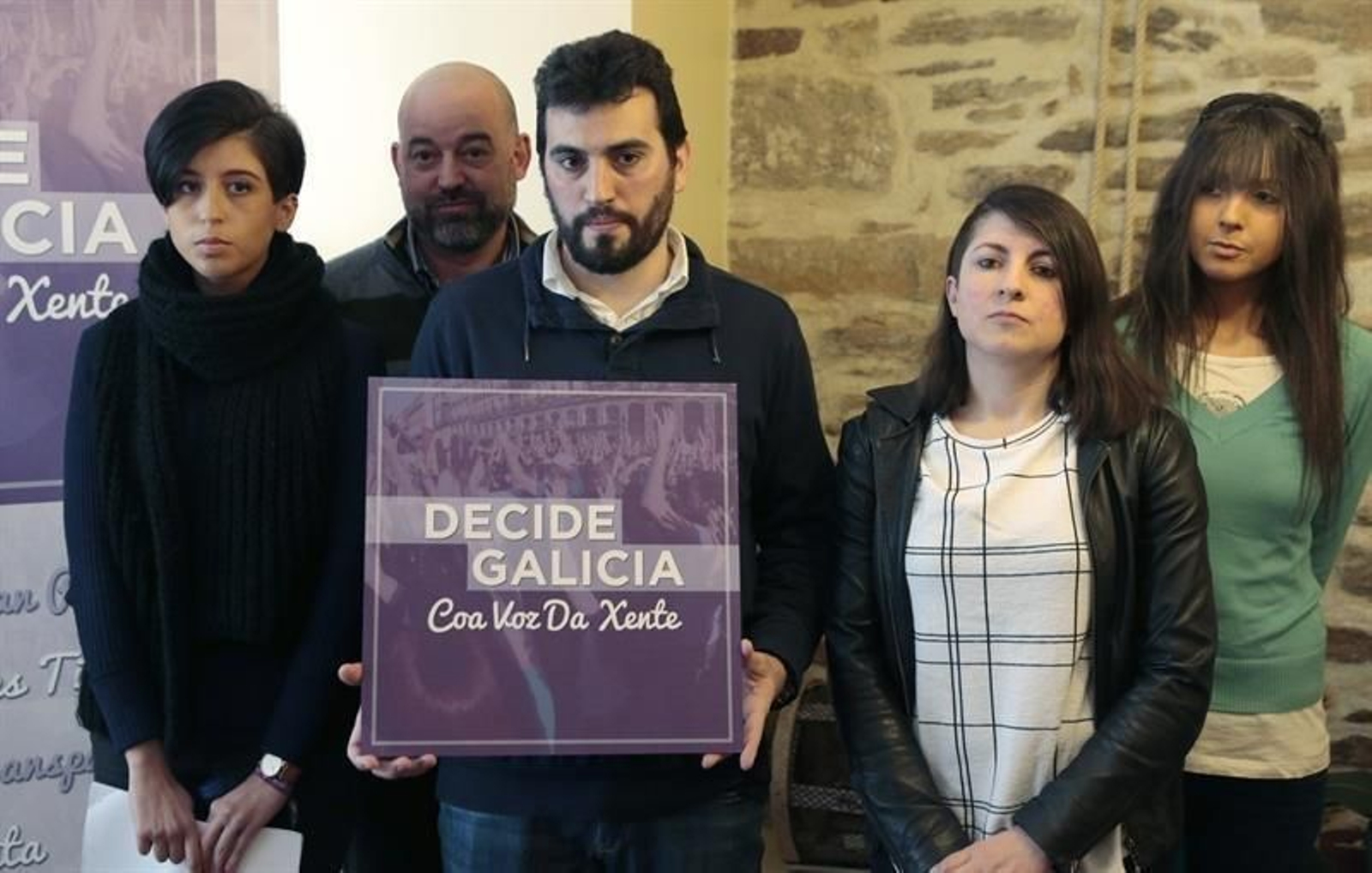 Breogán Riobóo, durante la rueda de prensa que ha ofrecido hoy para anunciar su candidatura a las primarias internas de Podemos Galicia