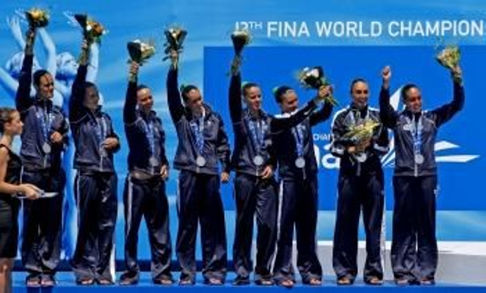 El equipo español de natación sincronizada. (Foto: Alessandro di Meo)