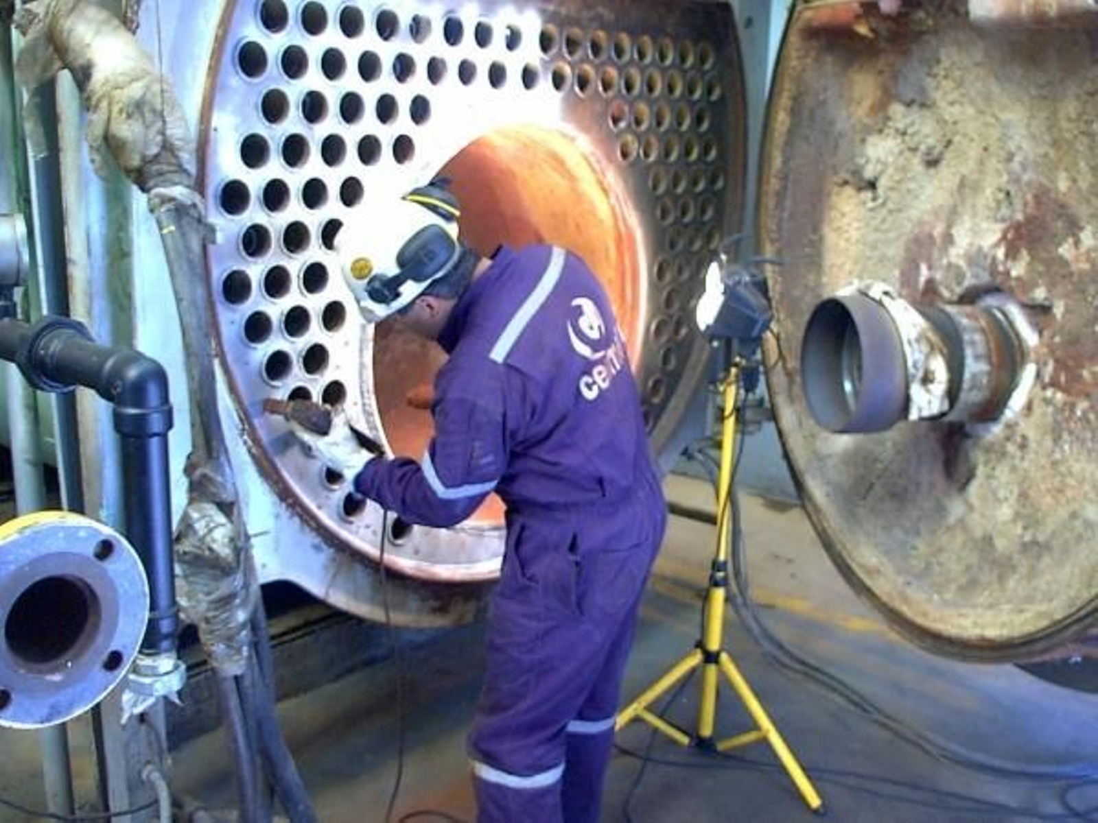 Obras de construcción de un gasoducto.