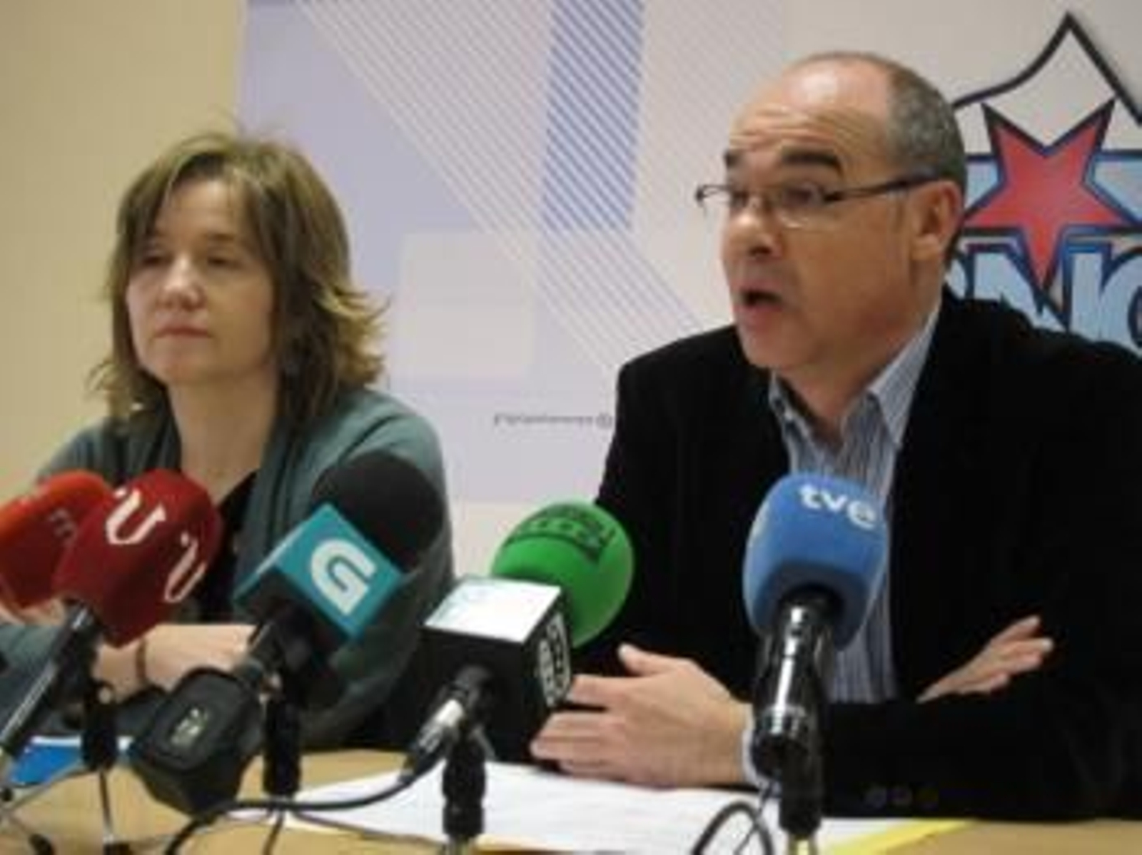 Francisco Jorquera, portavoz parlamentario del BNG, y Montse Prado.