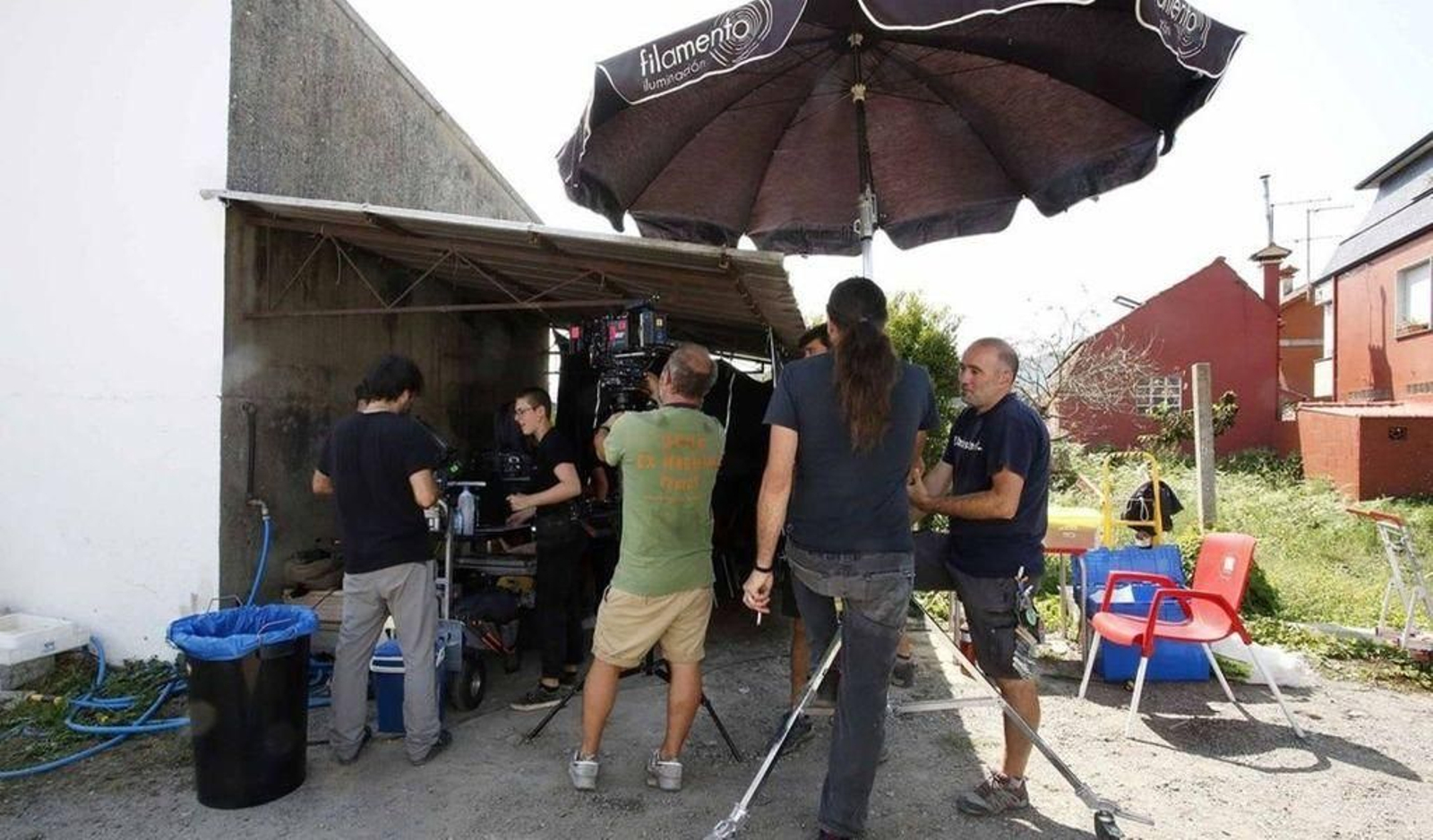 Un momento de los rodajes de la película en Cesantes.