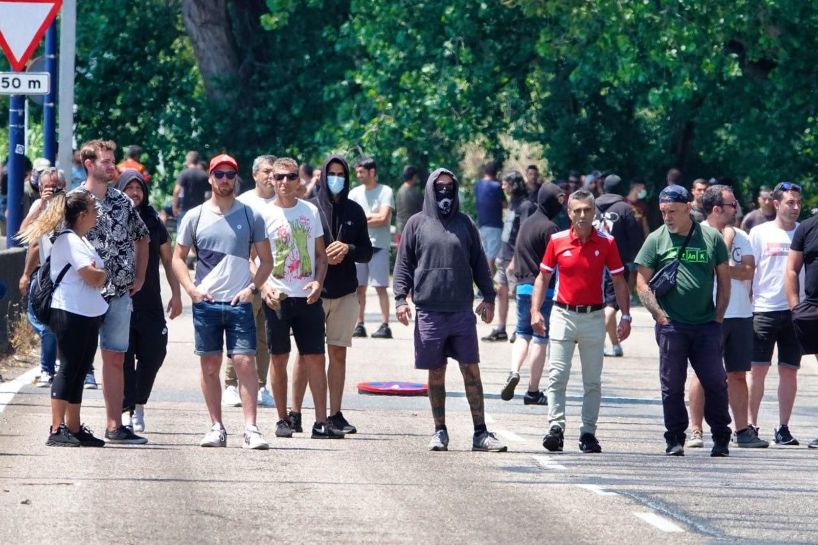 Quinta jornada de la huelga del metal en Vigo.