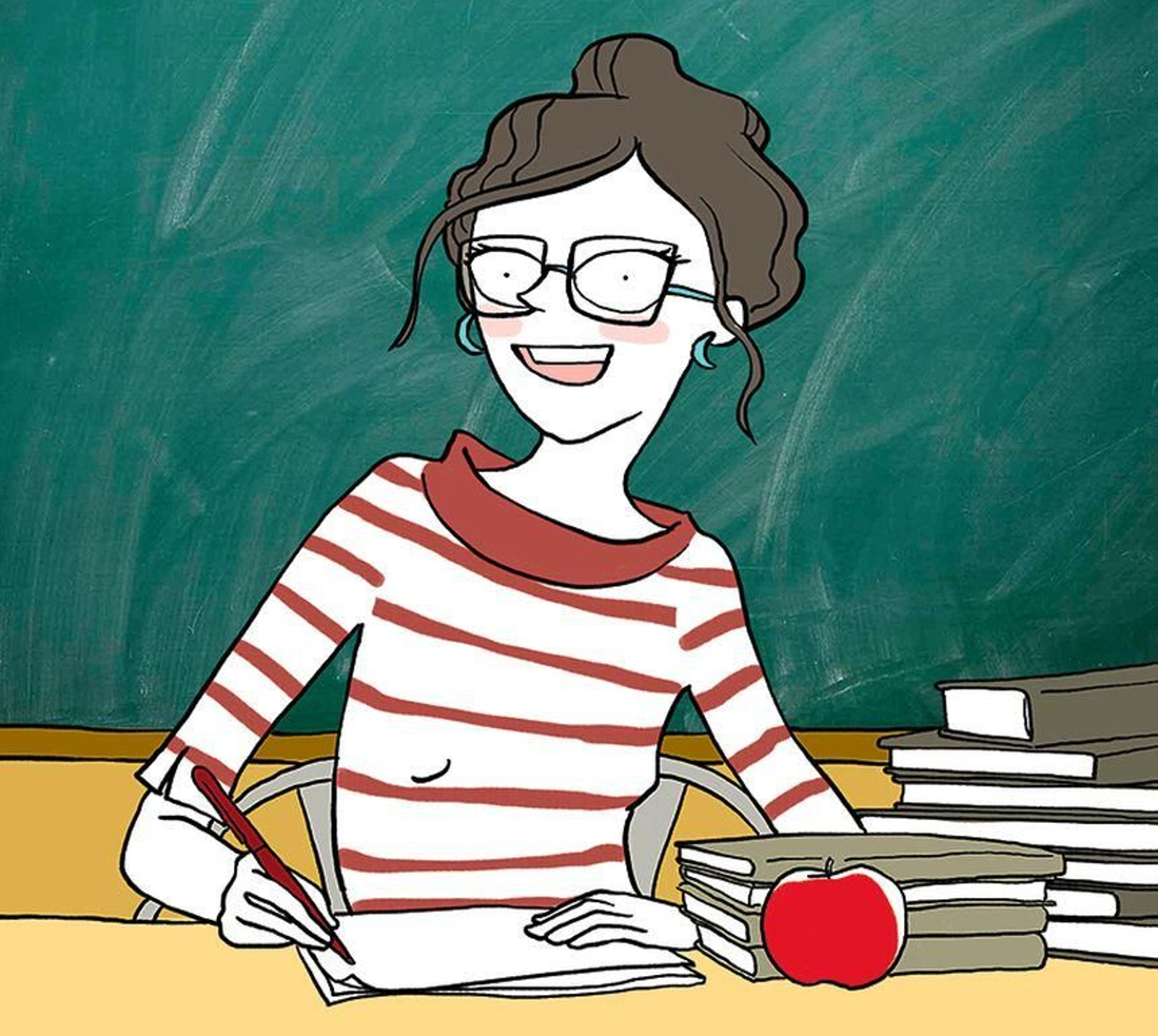 La profesora conocida bajo el pseudónimo de "Maestra de pueblo", ilustrada por Cristina Picazo.