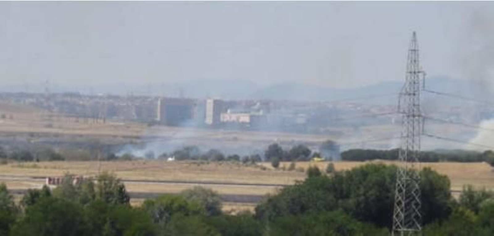Una de las imágenes del accidente del Boeing en Barajas.