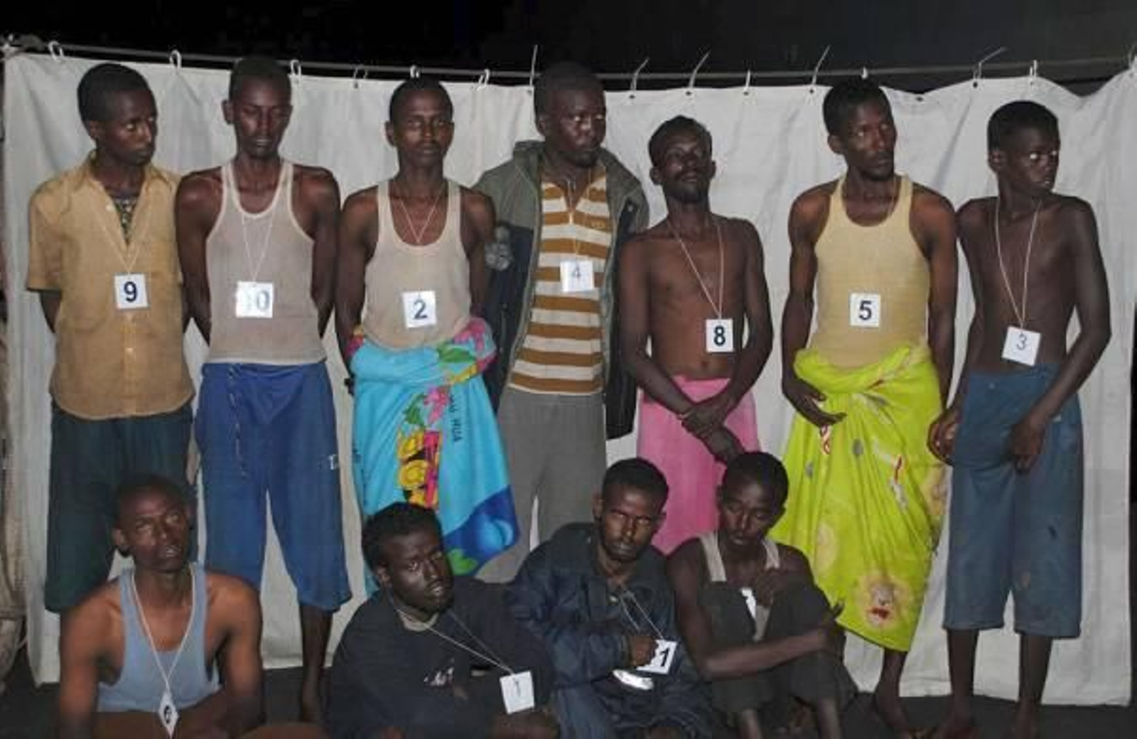 Los piratas capturados estos días por el buque 'Galicia'.