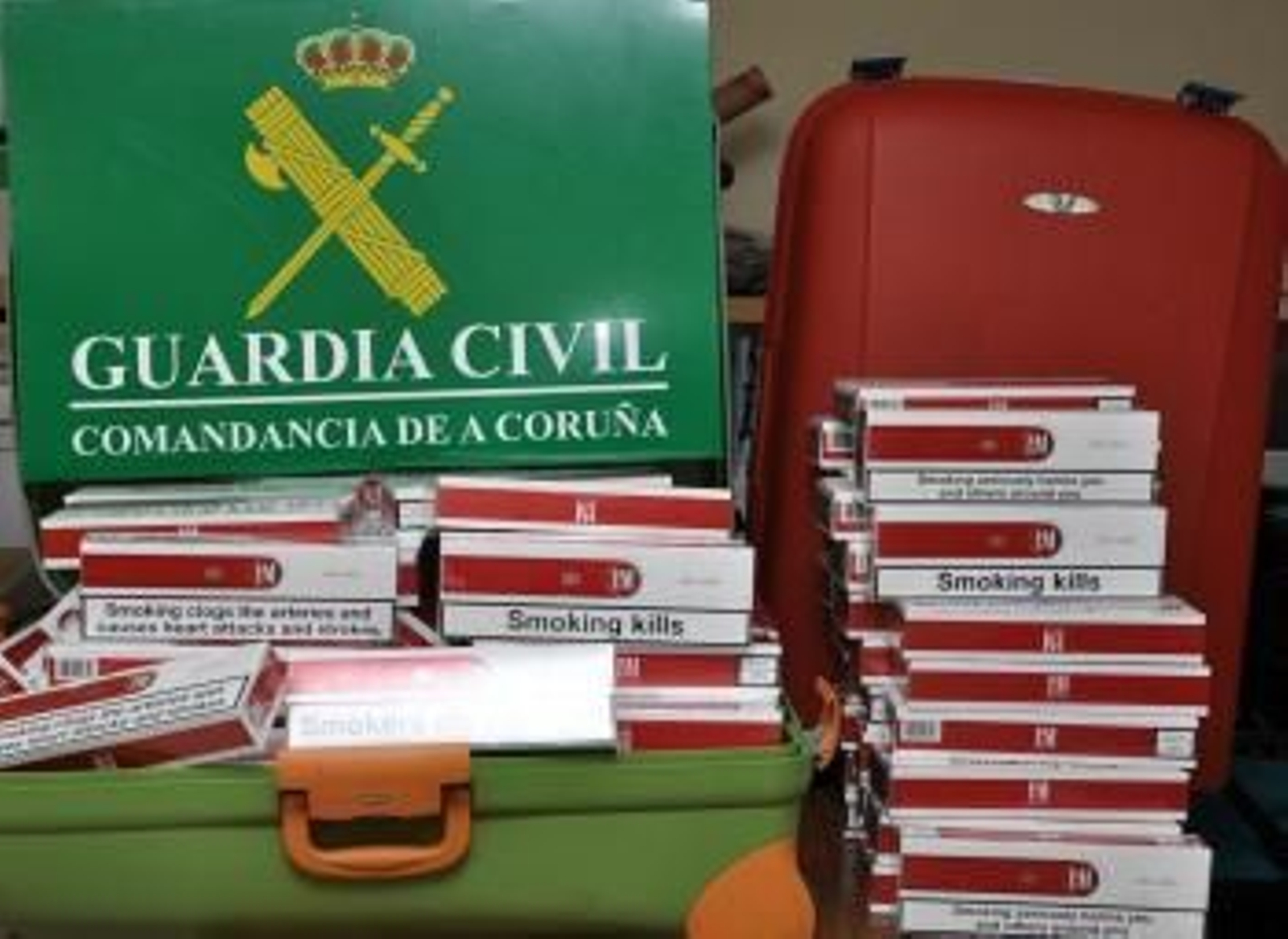 Tabaco incautado en Ferrol.