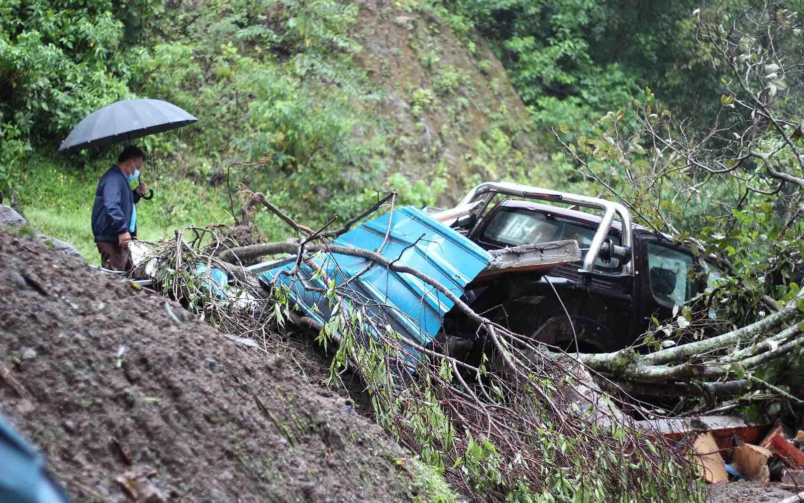 Una zona afectada tras las fuertes lluvias asociadas al paso de la tormenta ETA por Panamá. EFE/ Marcelino Rosario