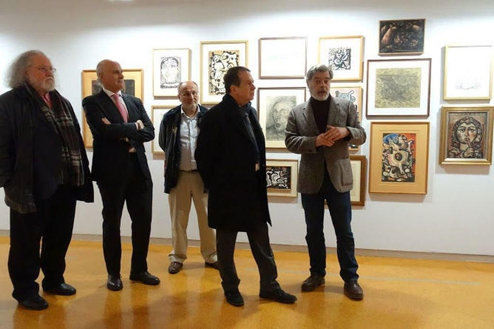Abel Caballero, ayer, junto a Javier Buján, con Antón Pulido, Carlos García-Suárez Otero y Abel Losada.