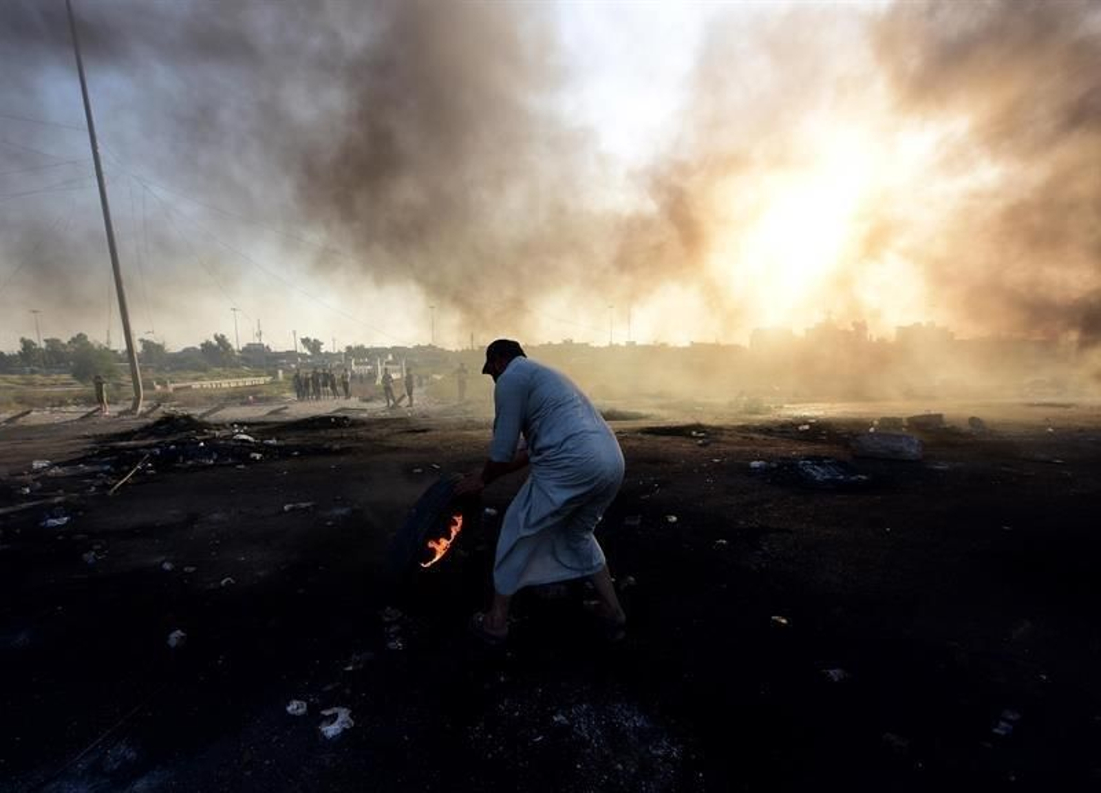Protestas al este de Bagdad, en Irak. (Foto: EFE)