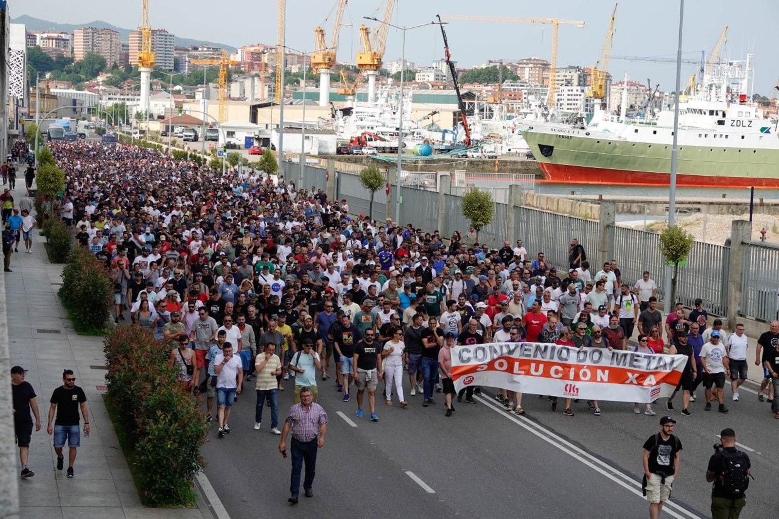Cuarta jornada de la huelga del metal en Vigo.