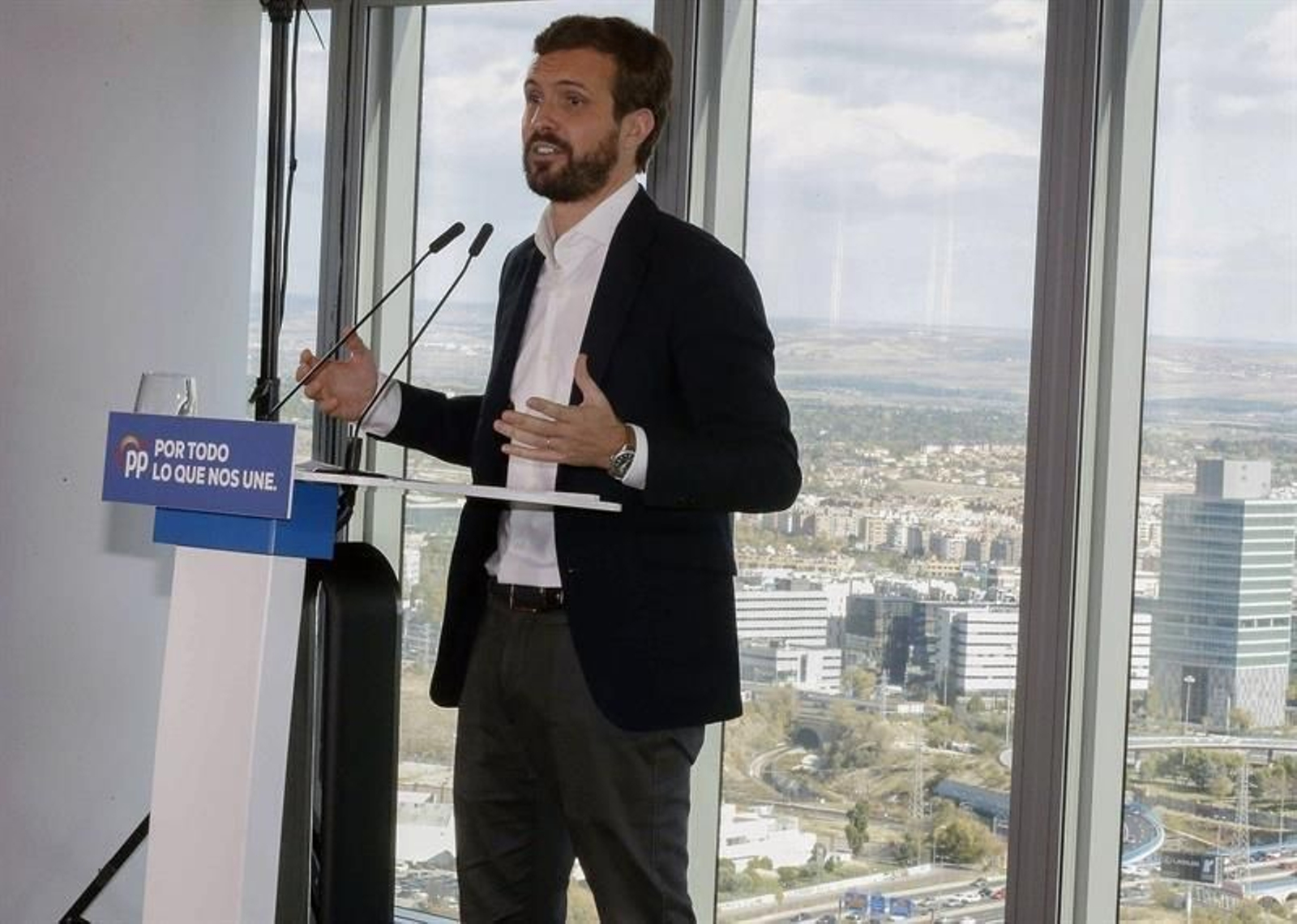 El presidente del PP, Pablo Casado